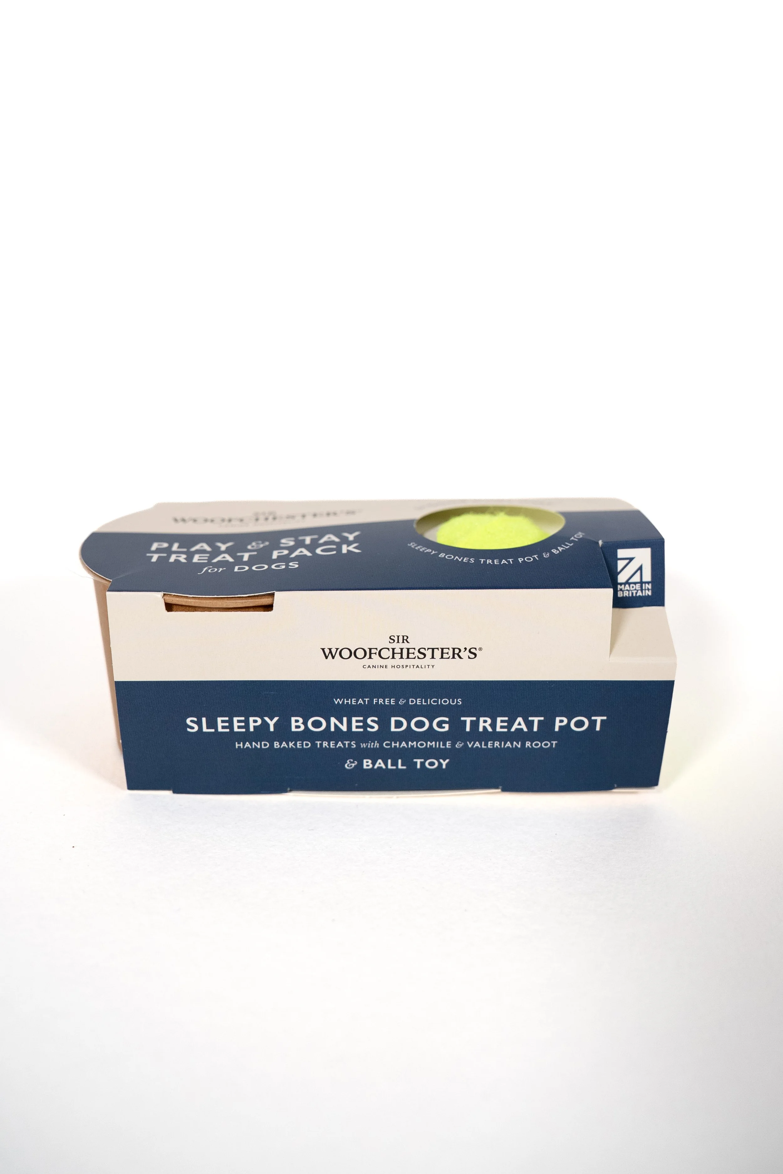 Sleepy Bones Dog Treat Pot 42.5g & Ball