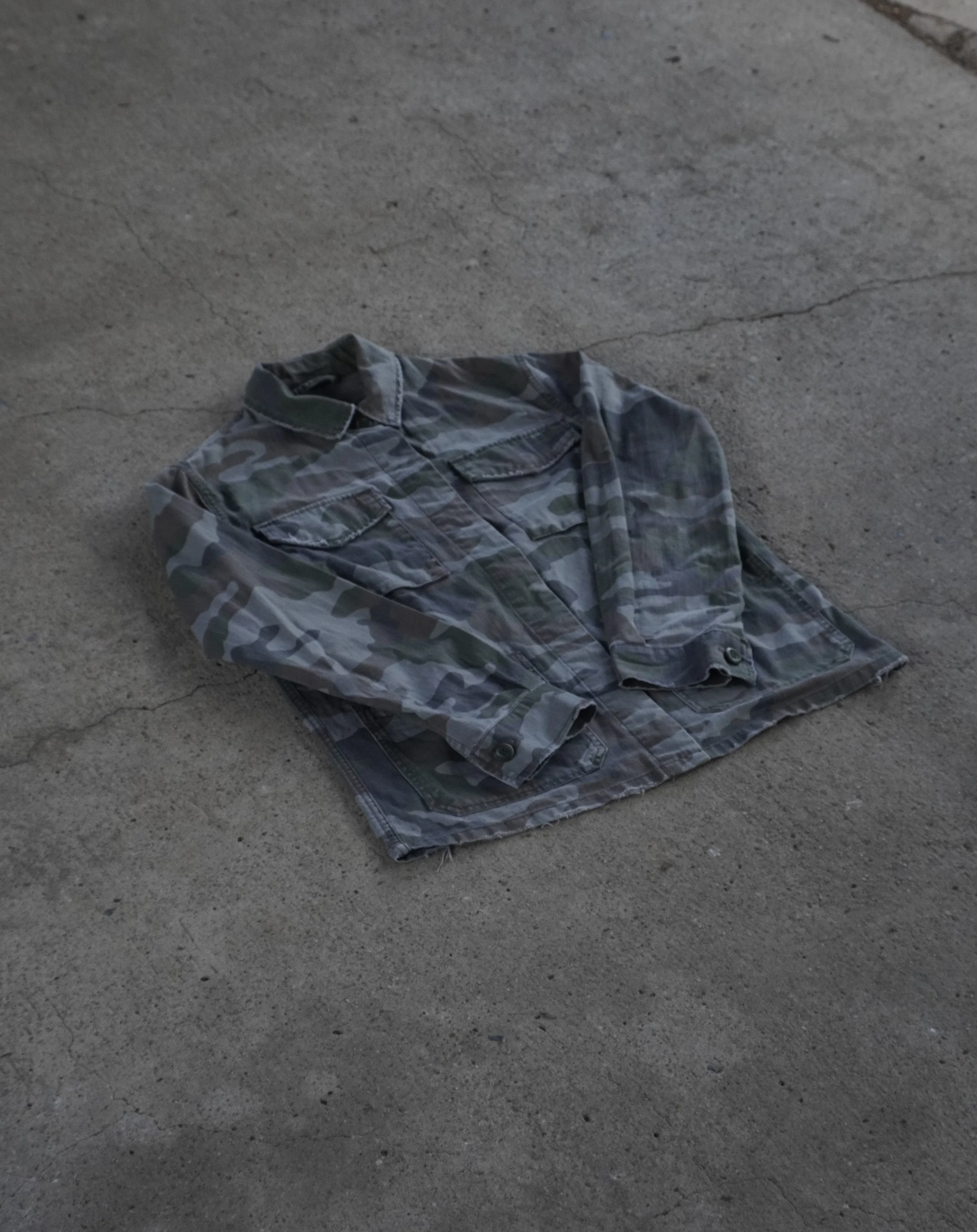 Green Camo Button Up Chore Jacket