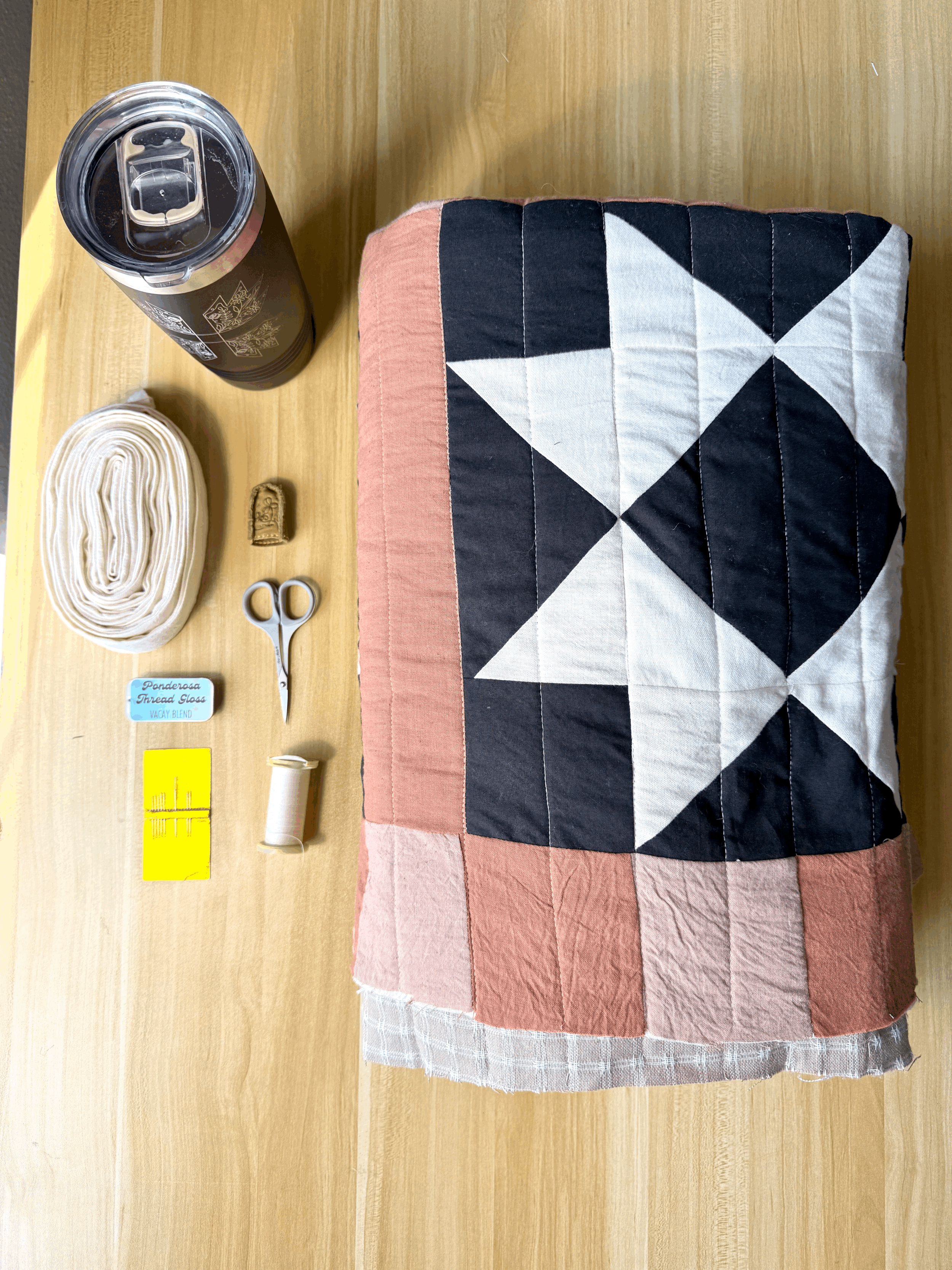 My go-to products for hand binding a quilt
