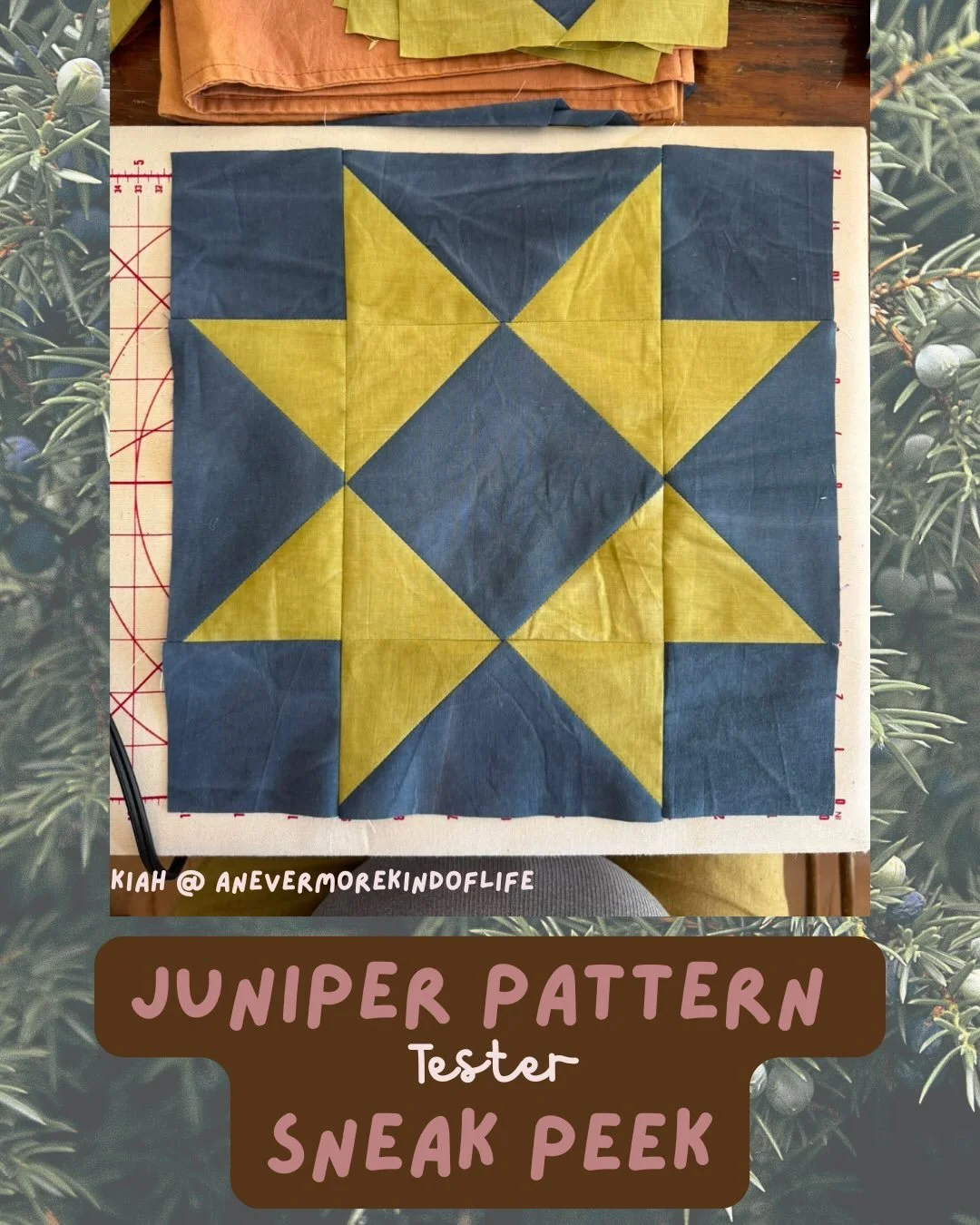 A little peek of the Juniper Quilt in the hands of my pattern testers. 🫶
I have loved watching this pattern come to life in so many different sizes, colors, and fabrics. Each one is different and I can&rsquo;t wait to share more of them with you! 

