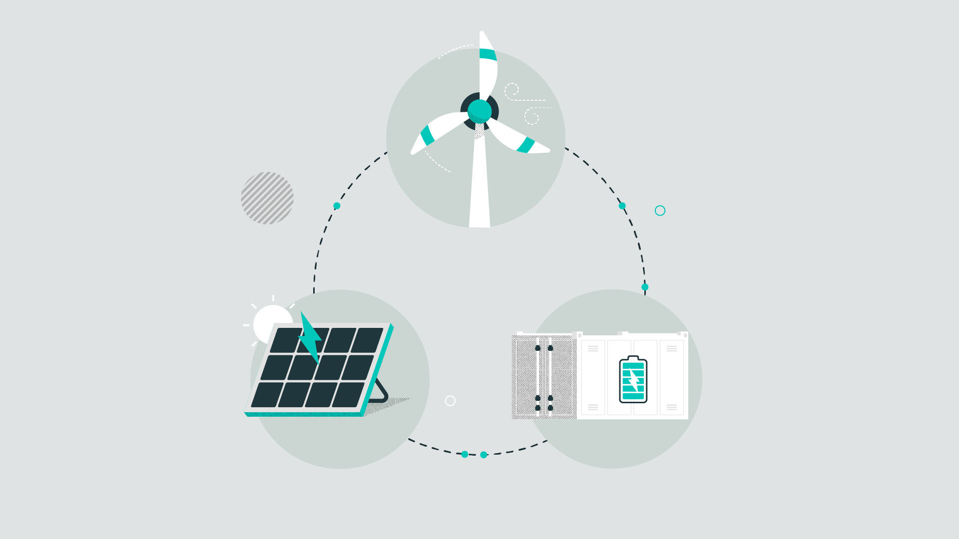 Sitetracker solar energy animation visualizing renewable energy infrastructure, project deployment and field operations.