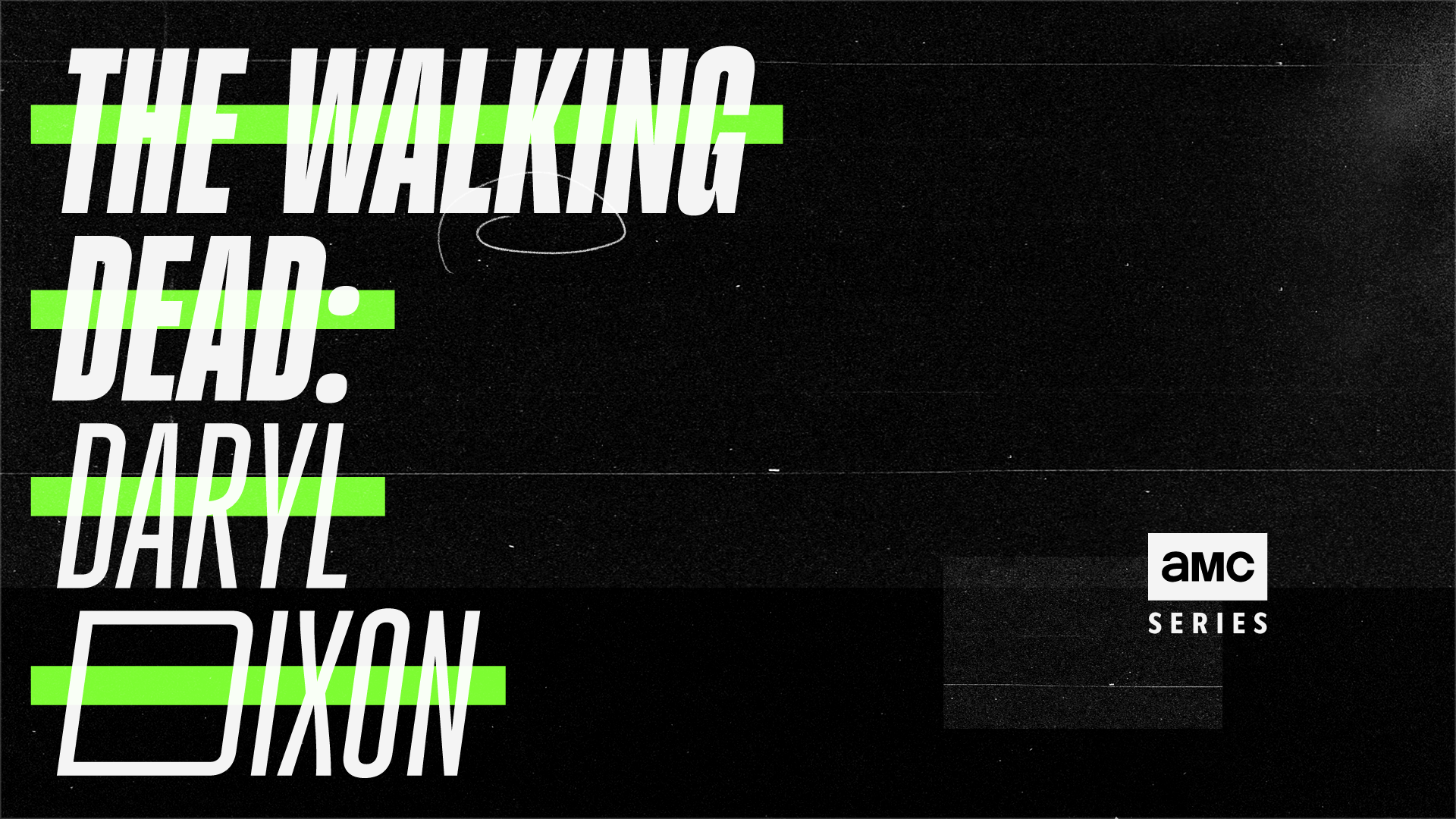 Title of the show: The Walking Dead, with the AMC logo and series label.