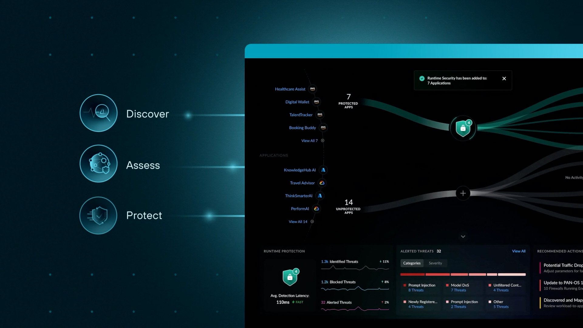 Palo Alto Networks cybersecurity animation explaining AI access security, enterprise protection and secure technology workflows.