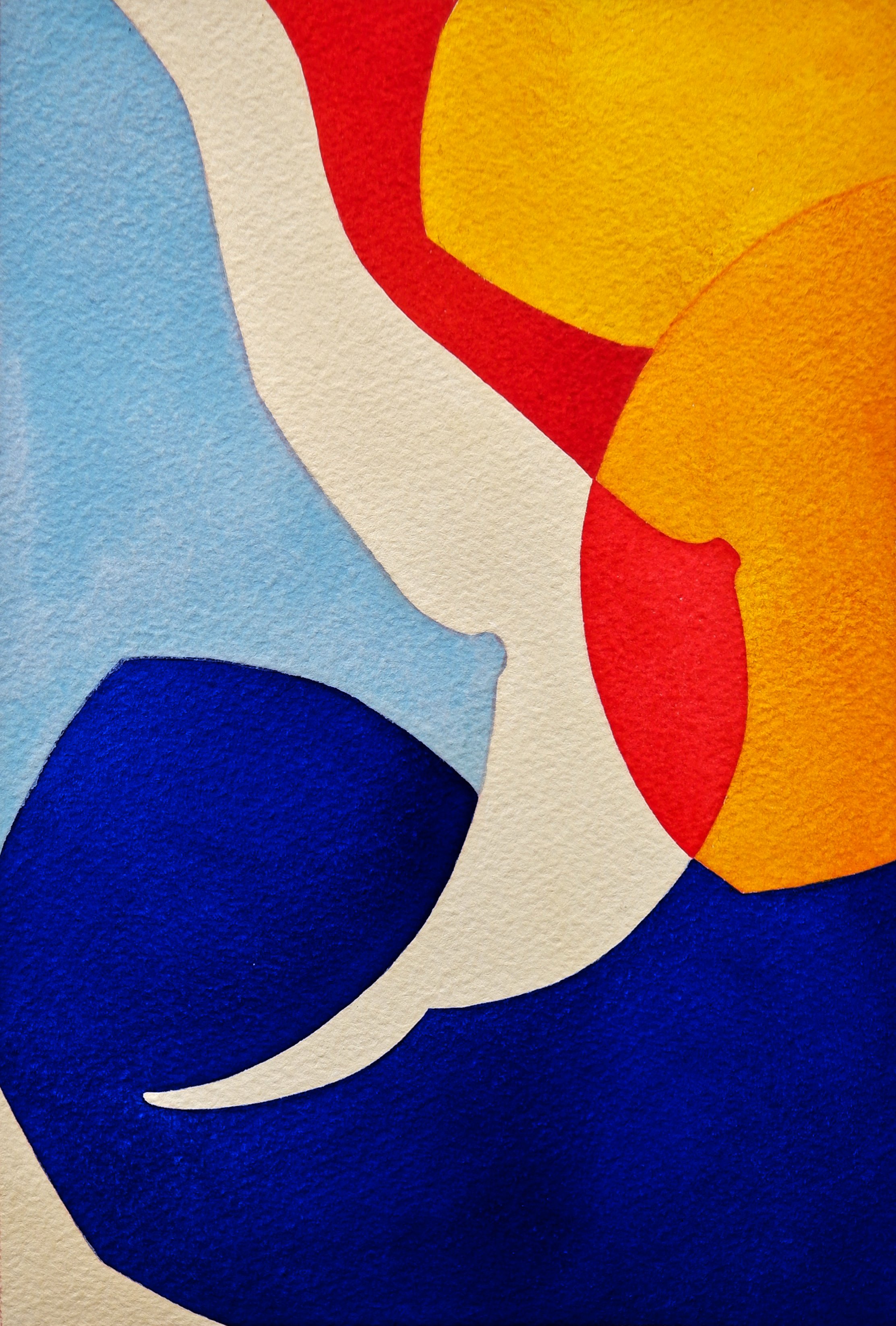 Un fond coloré avec des formes abstraites en rouge, jaune, bleu et blanc.