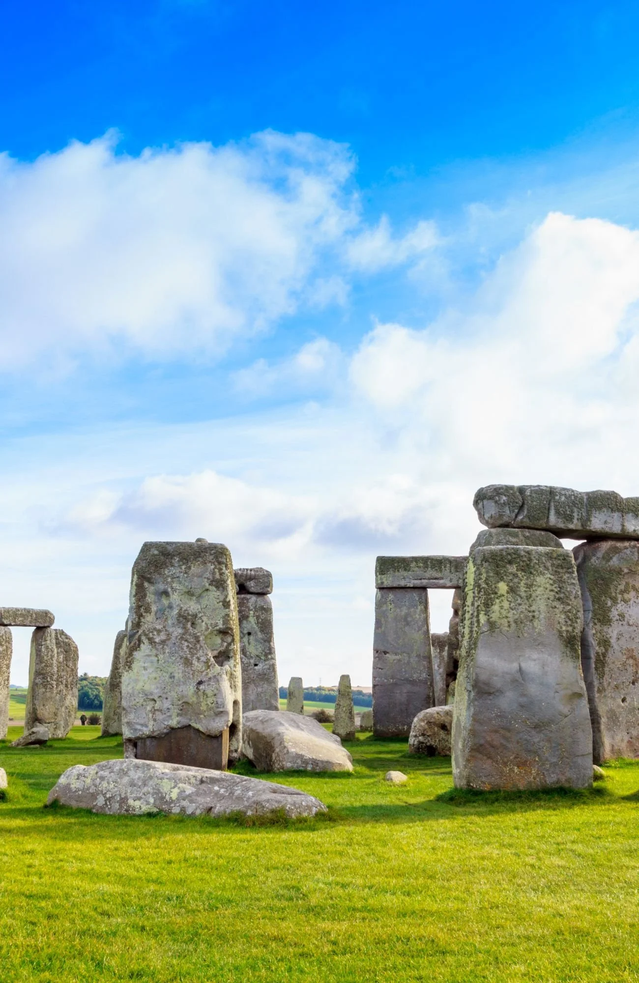 Stonehenge in England on a bright sunny day