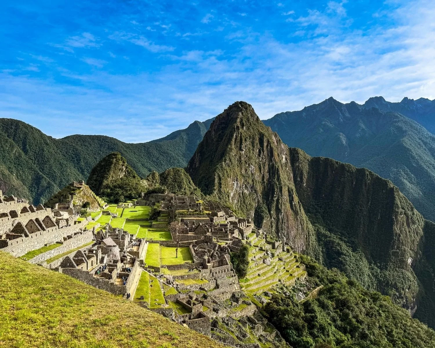 Machu Picchu overlooking the Andes Mountains in Peru
