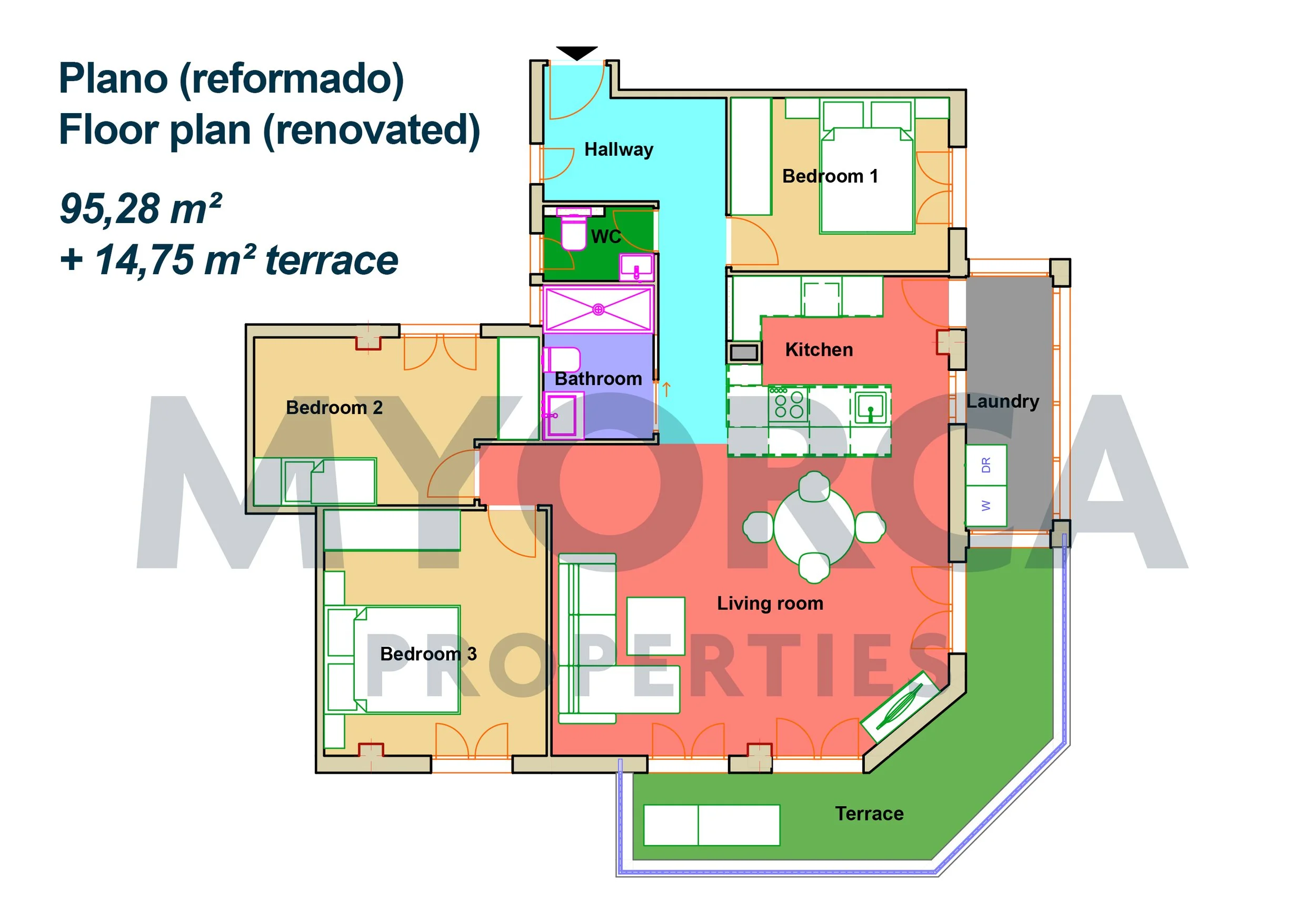 Floor plan apartment for sale Palma