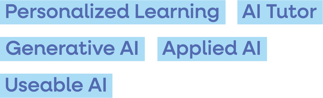 personalized learning, ai tutor, generative ai, applied ai, useable ai