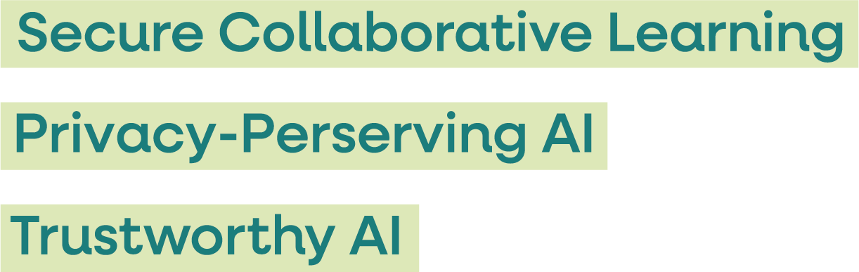keyword cloud: secure collaborative learning, privacy-preserving ai, trustworthy ai