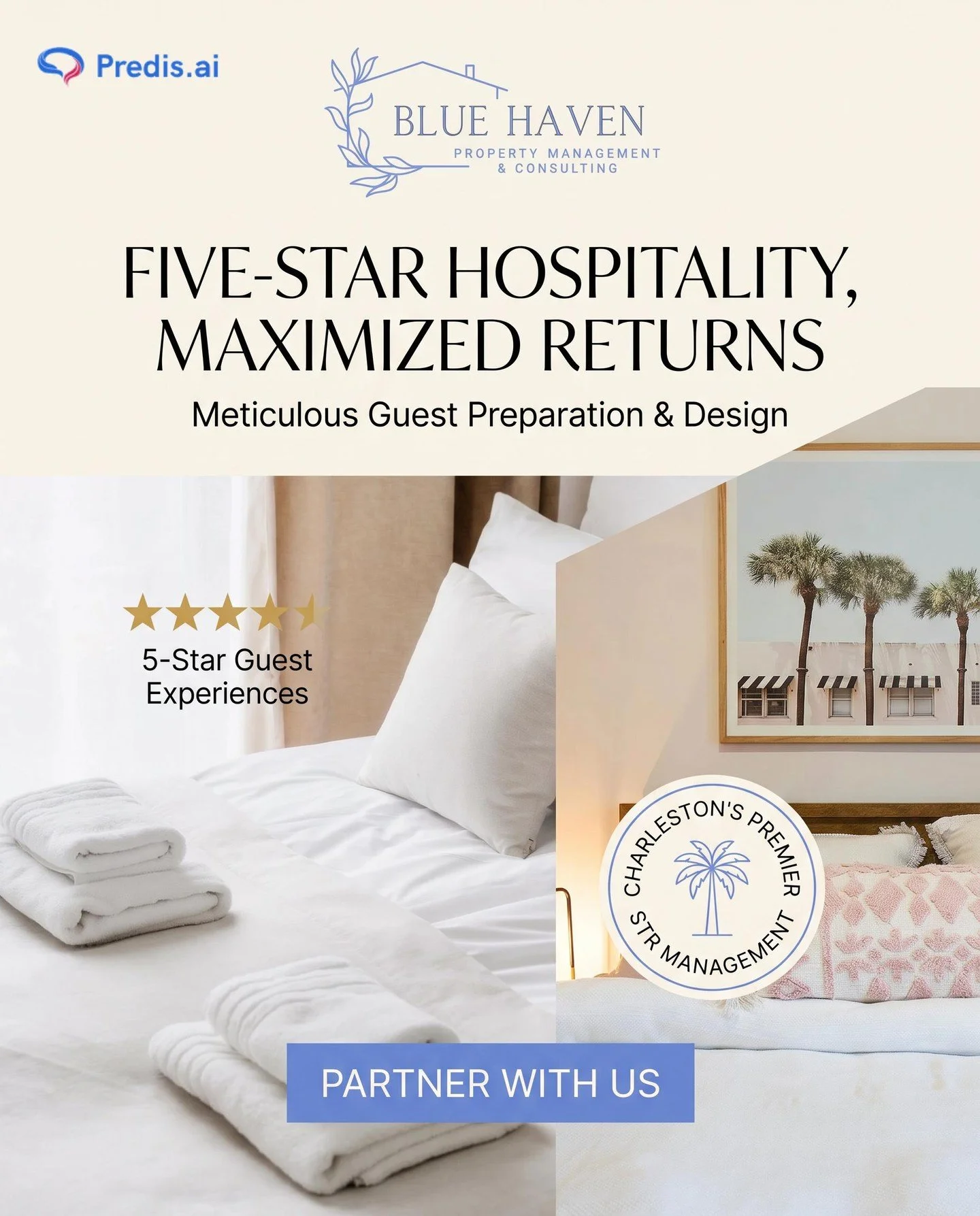 Managing an Airbnb in Charleston requires more than just listing a property. At Blue Haven, we go beyond basic bookings by utilizing data-driven strategies to maximize your rental income. From professional listing creation and dynamic pricing to meti