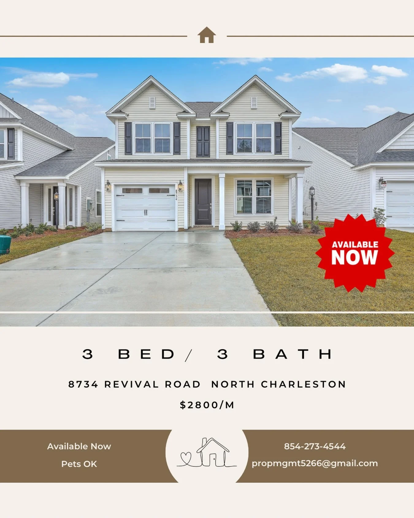This lovely home is once again available in North Charleston- this place is a gem. Reach out to set up a tour. 
8734 revivial road 
Fully fenced in yard-pet friendly!
854-273-4544- text is best .