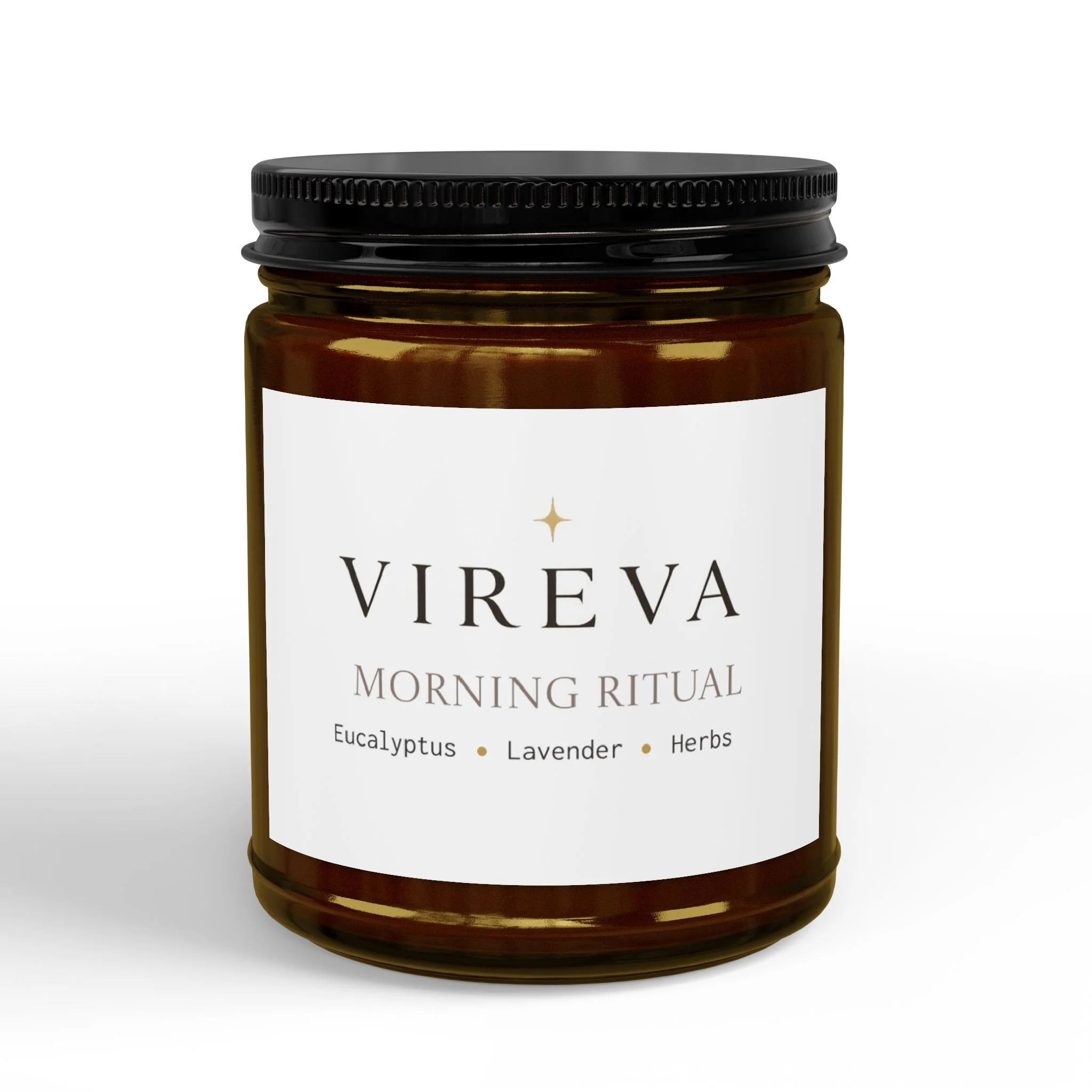 Morning Ritual Amber Jar (Lavender + Eucalyptus), 4oz & 9oz