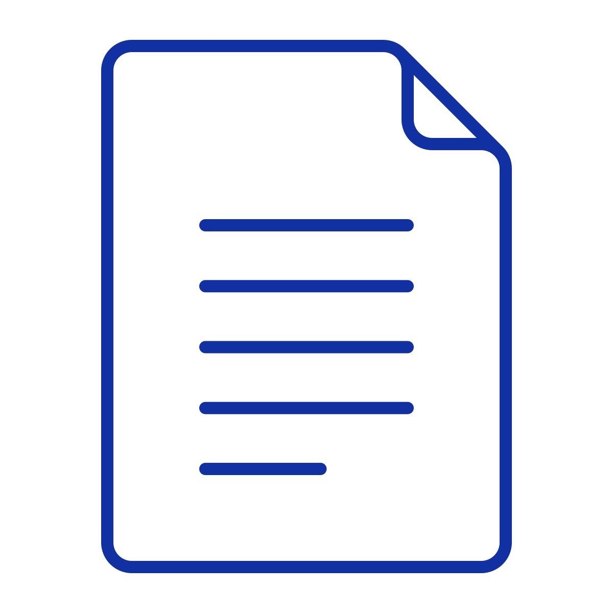 Icon of a blue document with lines indicating text.