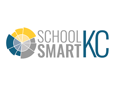School Smart KC logo with a circular pie chart design in yellow, blue, and gray, and text reading 'School Smart KC'.