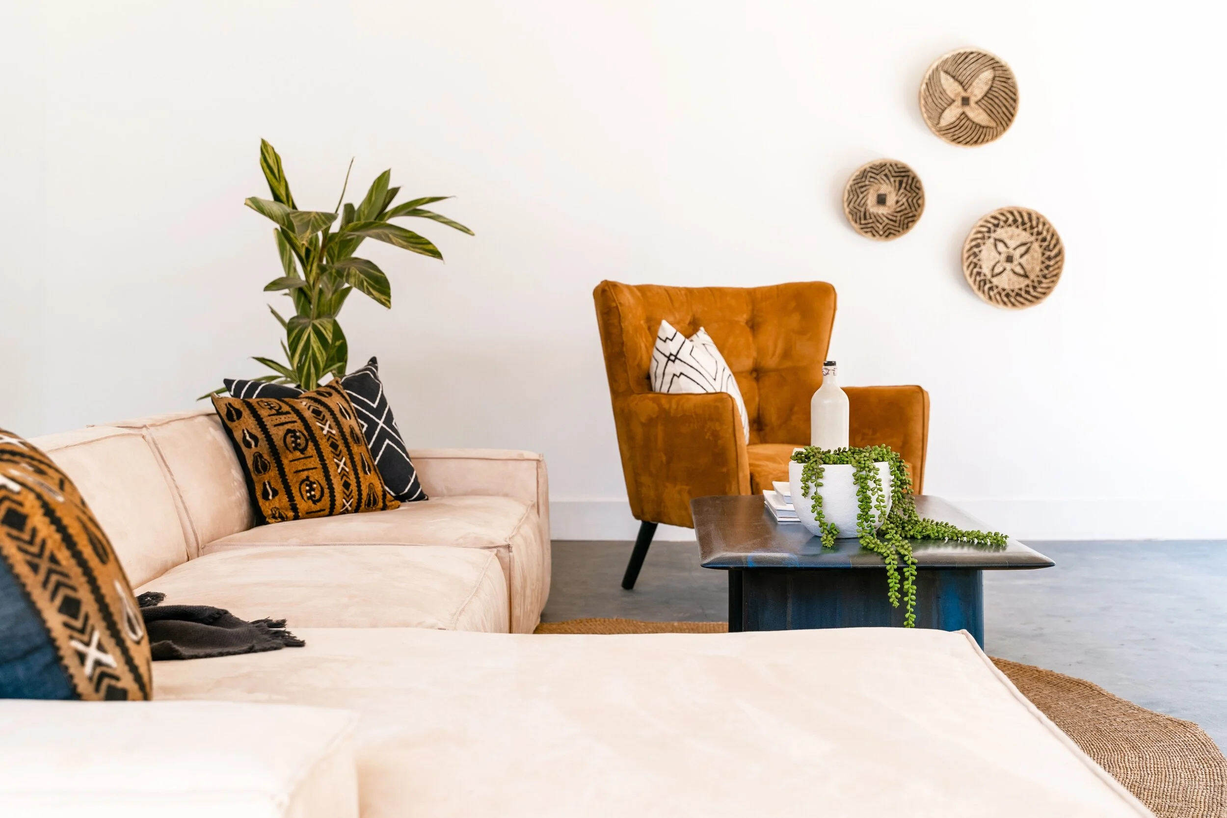 Pictured: Dunia Kigelia range kgs of plastic waste recycled = (4 Seater) Sofa: 84kg, Armchair: 28kg, Coffee Table: 64kg plastic recycled