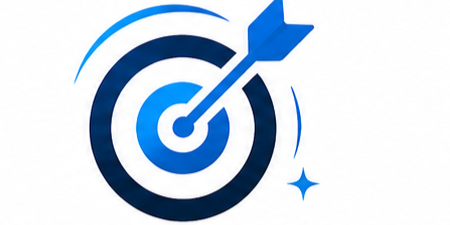 A dart hitting the bullseye of a target with concentric circles and a small shining star near the target.