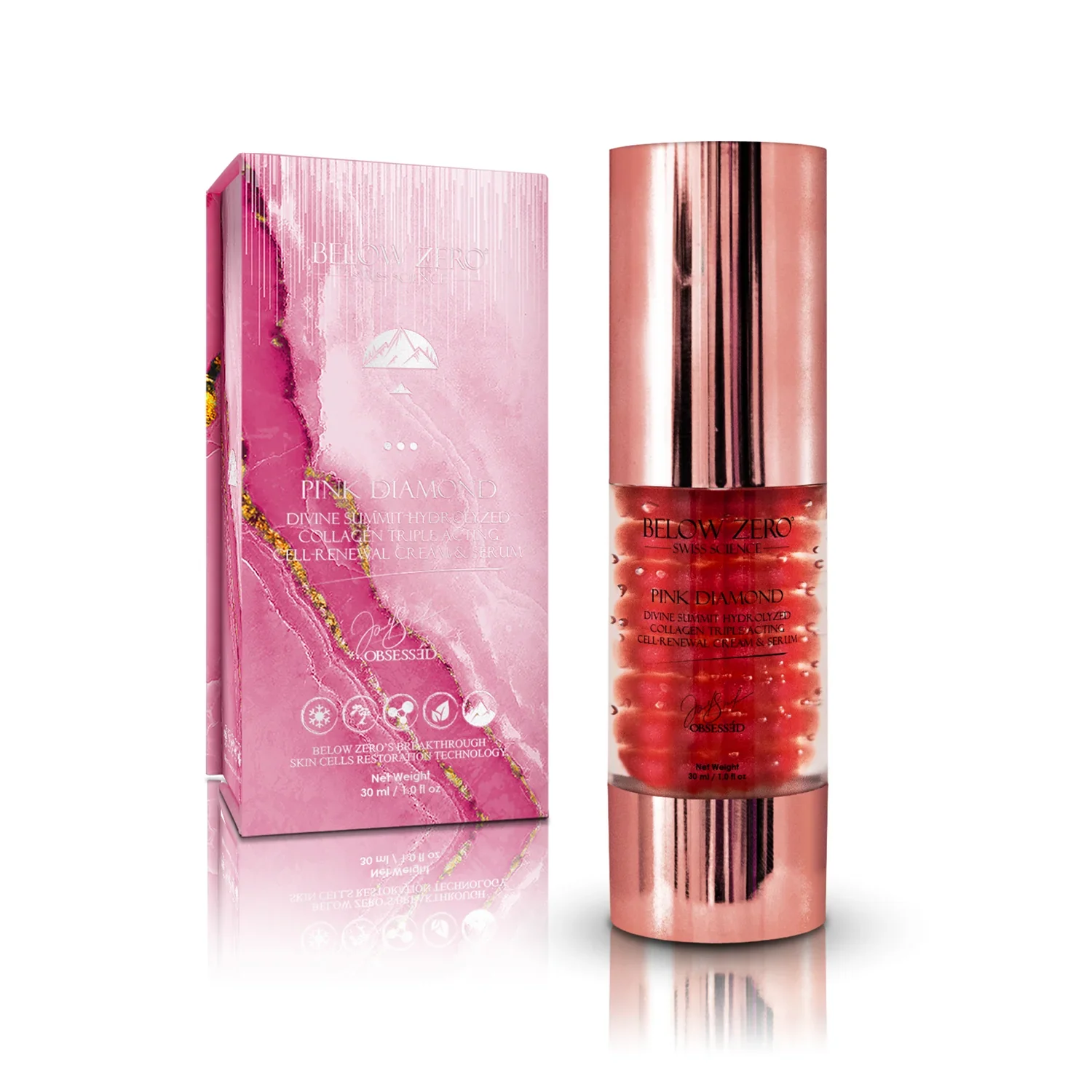Below Zero Pink Diamond Divine Summit Hydrolyzed Collagen Cell-Renewal Serum