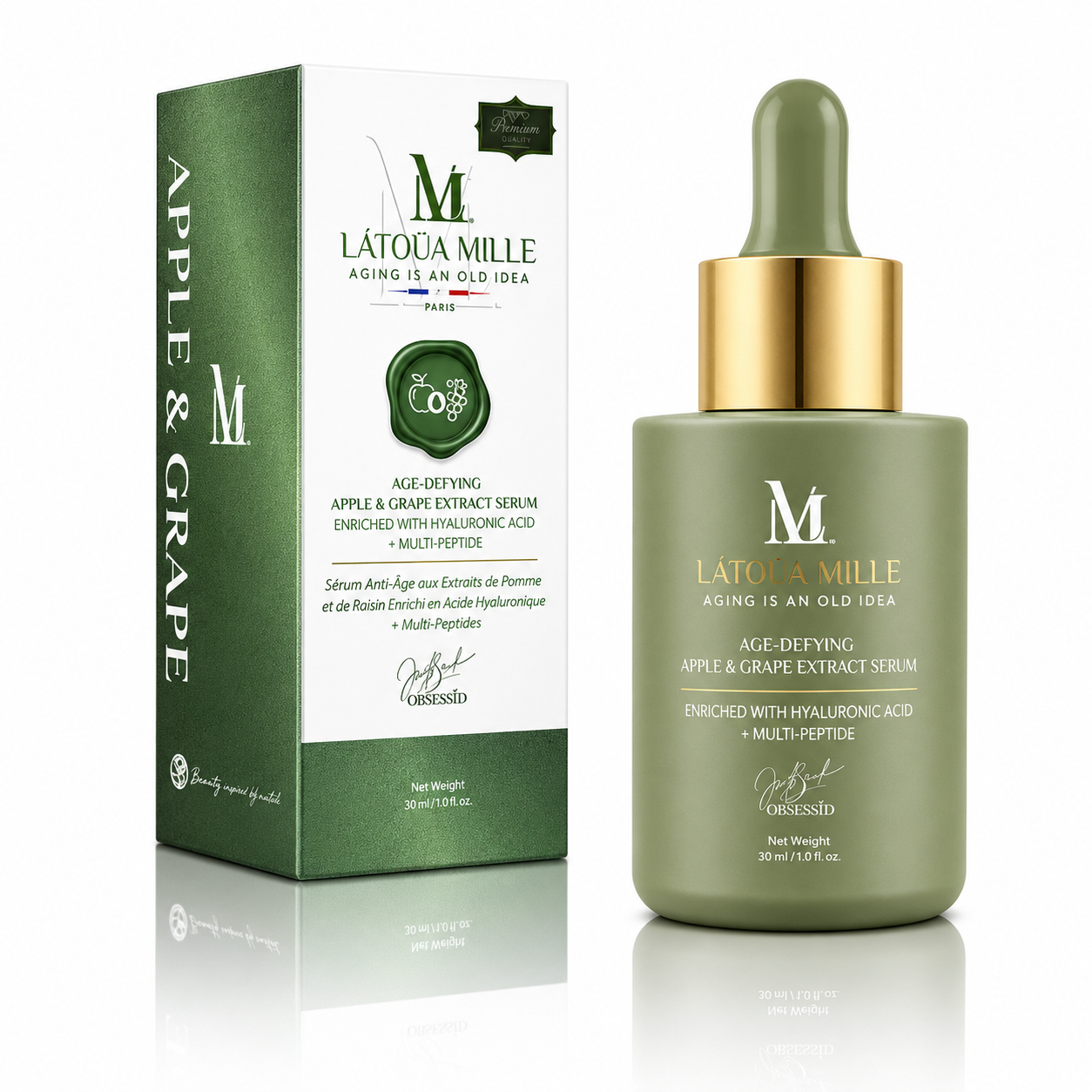 **AVAILABLE NOW** Age-Defying Apple & Grape Extract Serum Enriched With Hyaluronic Acid + Multi-Peptide