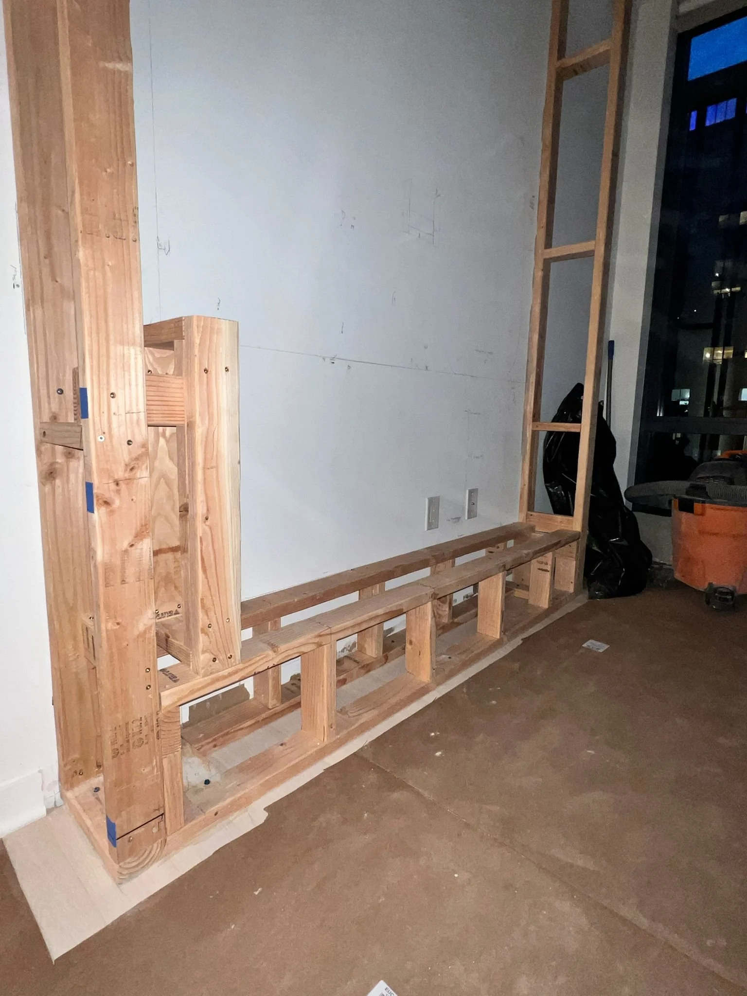 Frame for custom fireplace