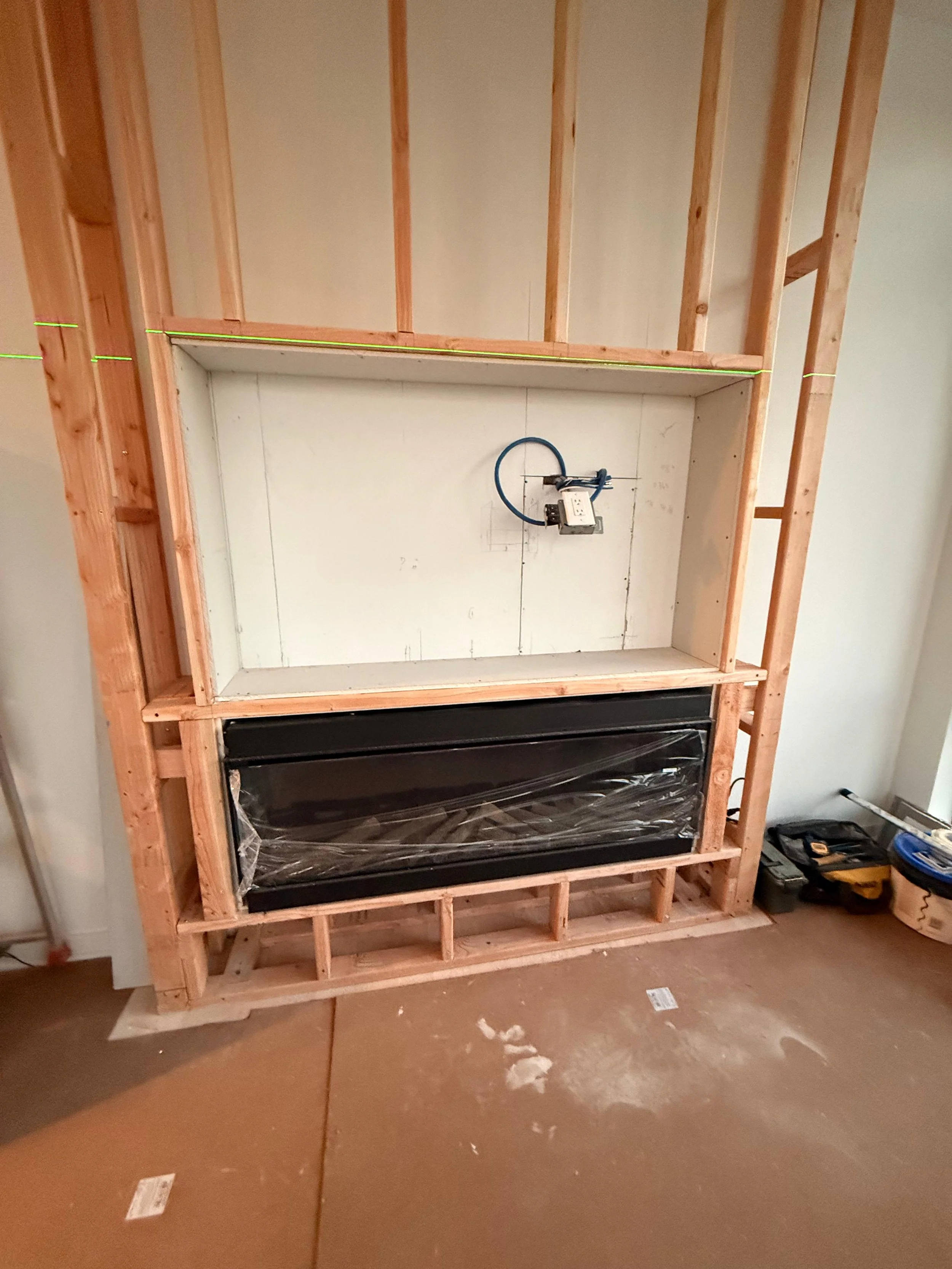 Frame for custom fireplace