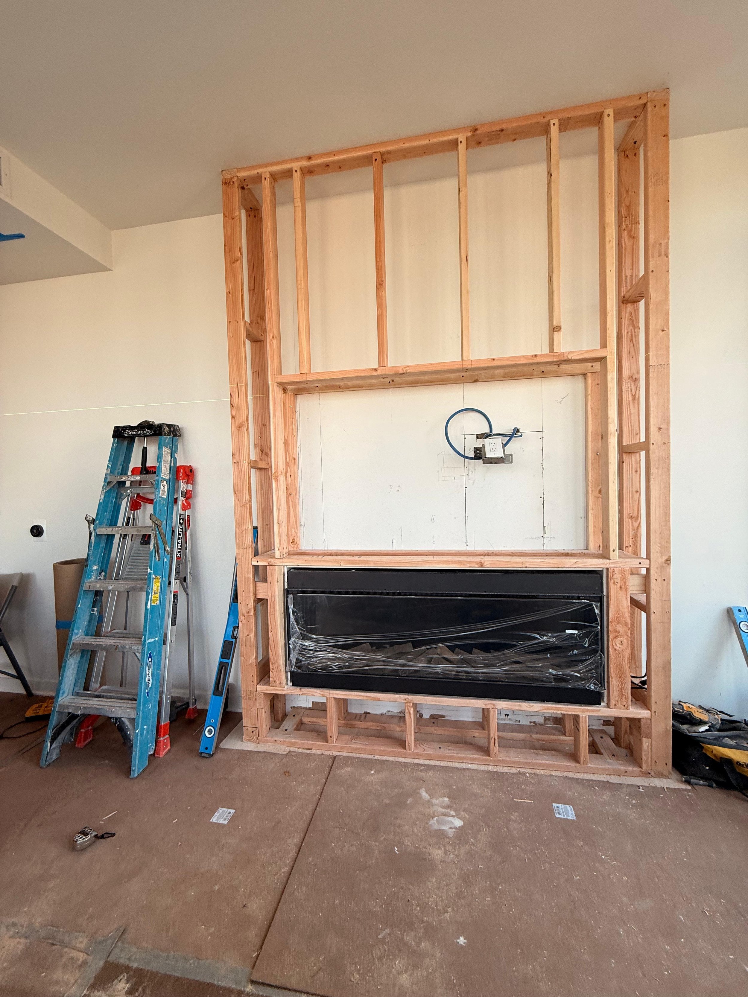Frame for custom fireplace