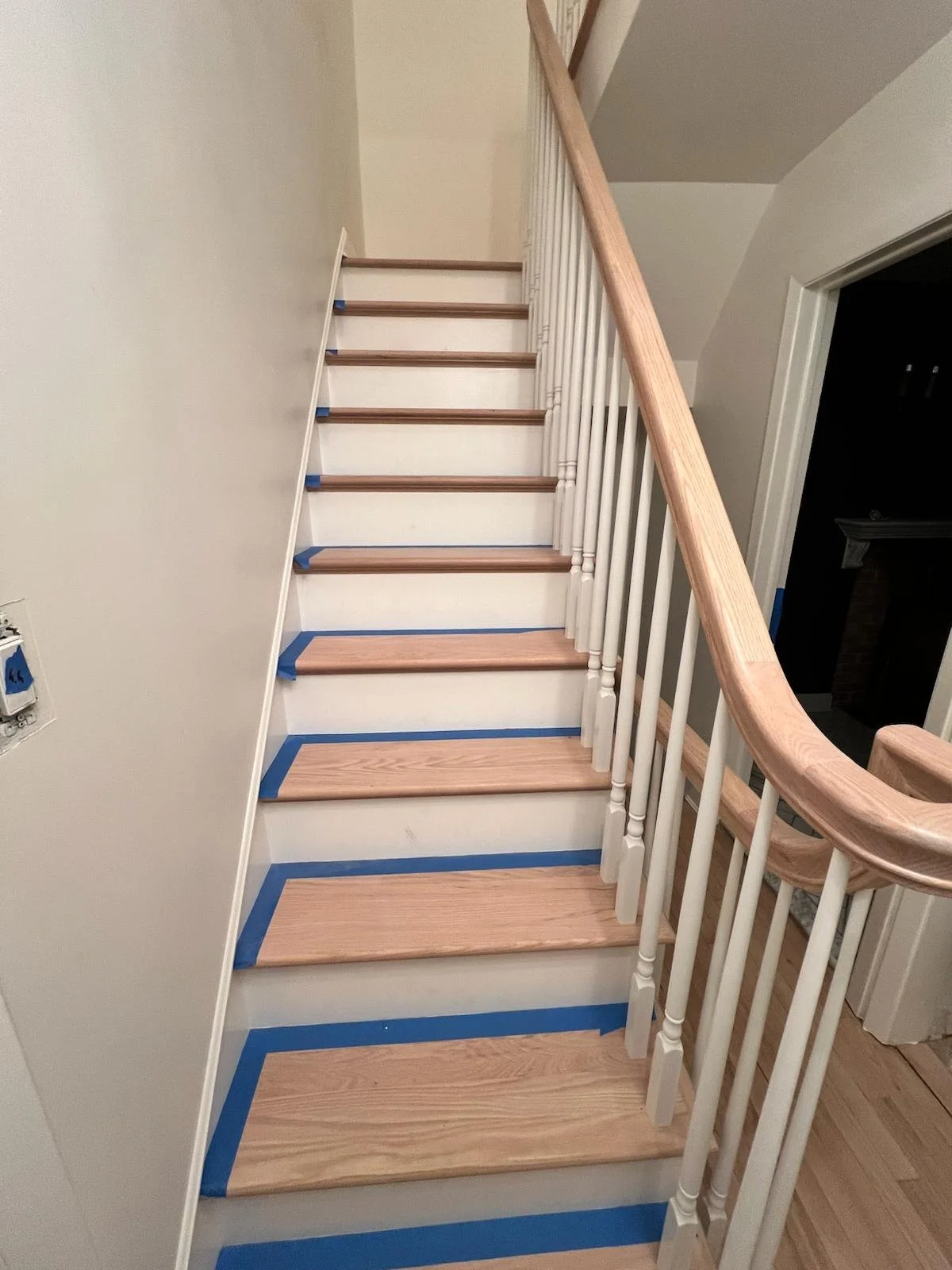 Restored historic stairs, railing and balusters