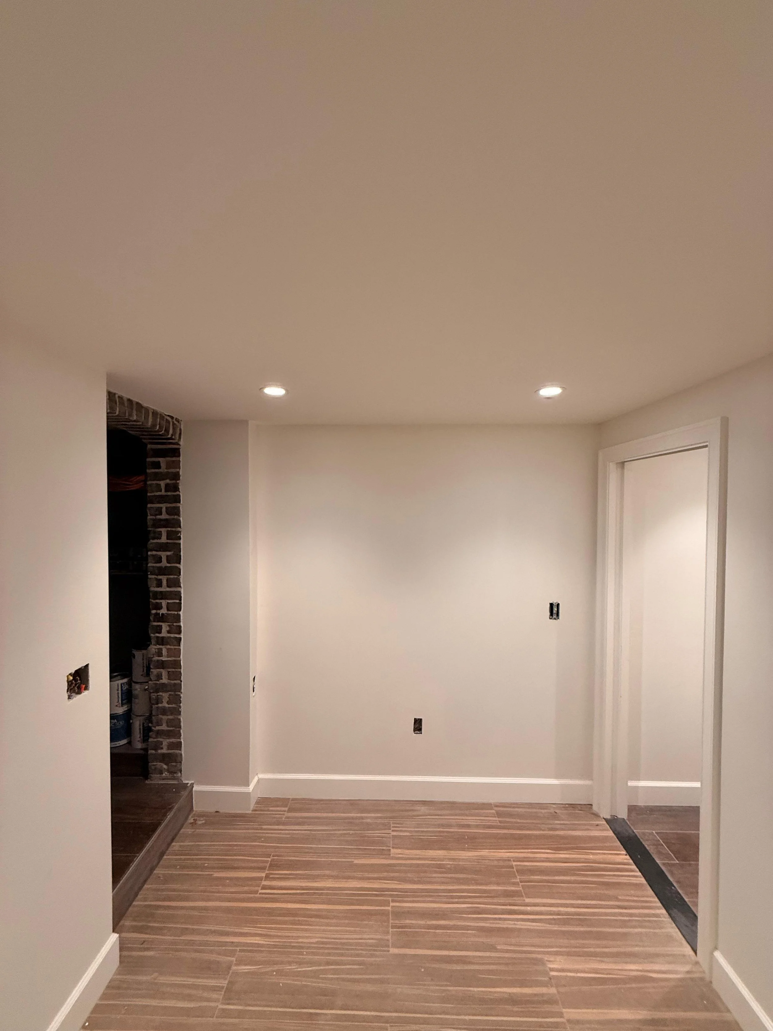 Garden level office with utility room entry to left