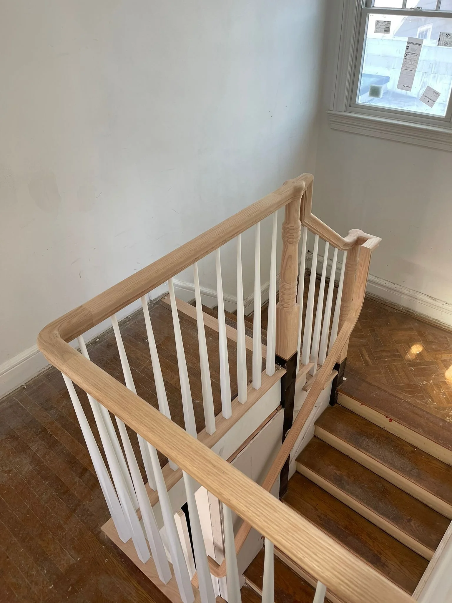 Restored historic stairs, railing and balusters