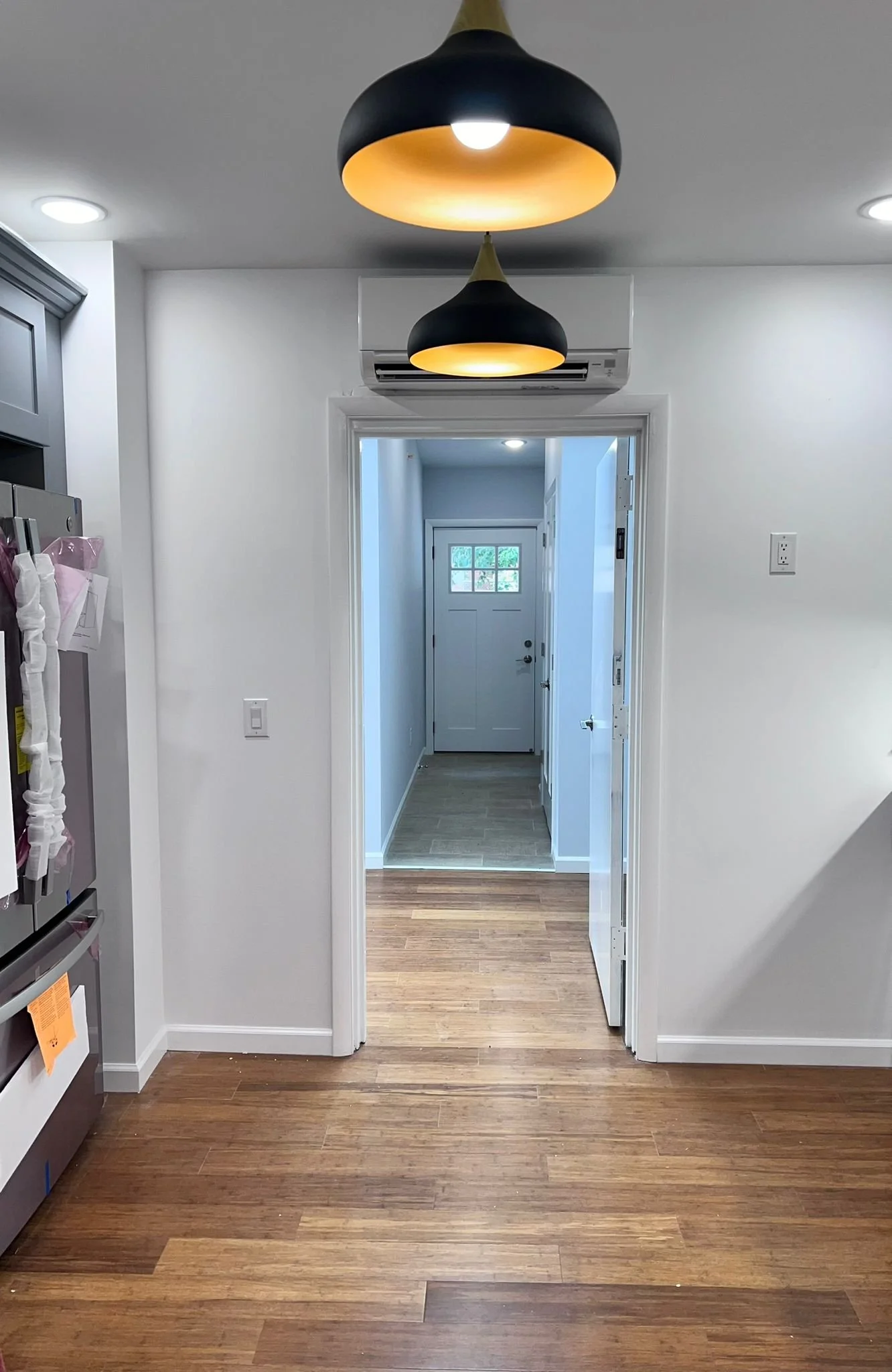 New lighting in renovated kitchen