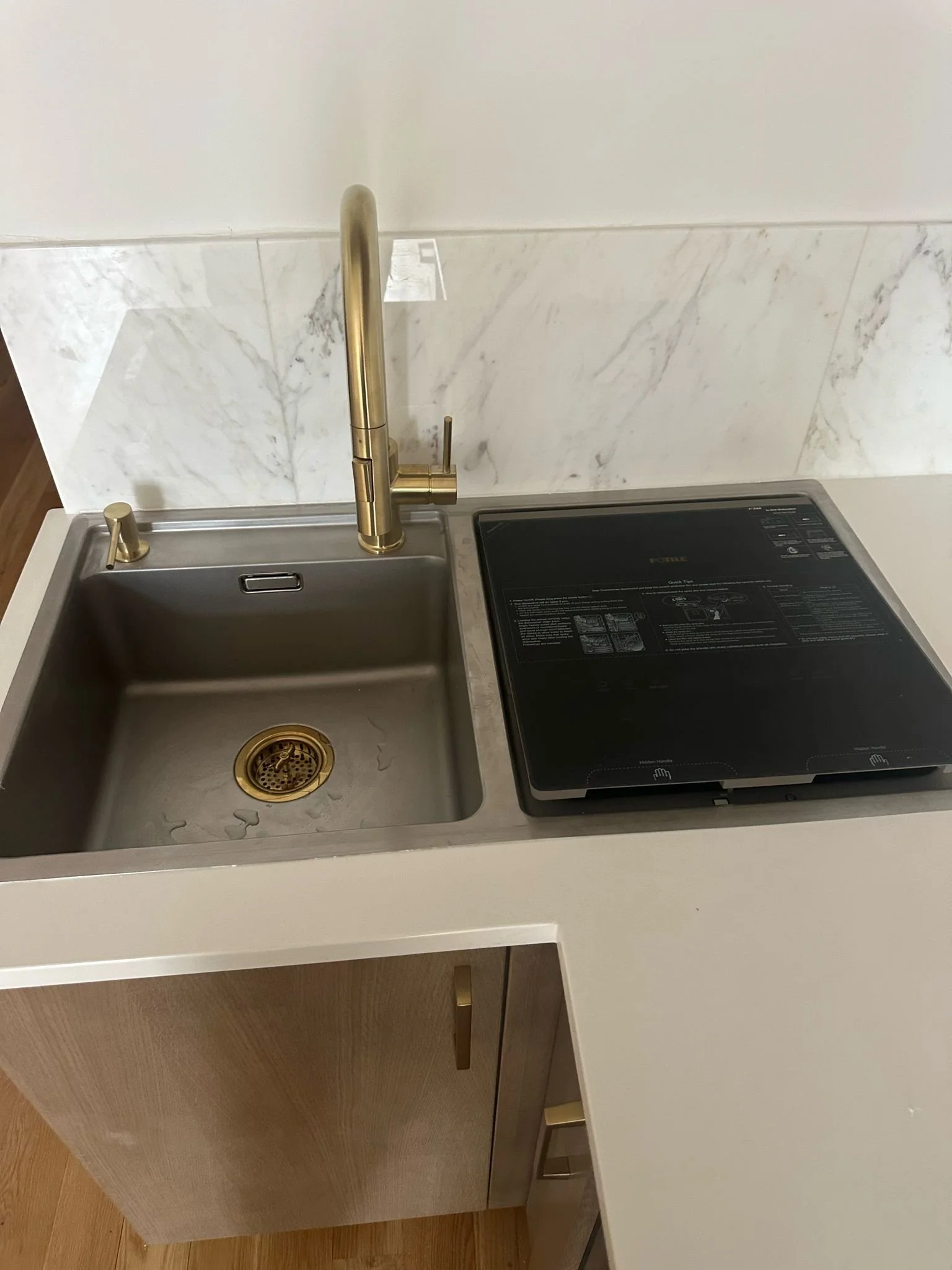 New sink/dishwasher combo in wet bar