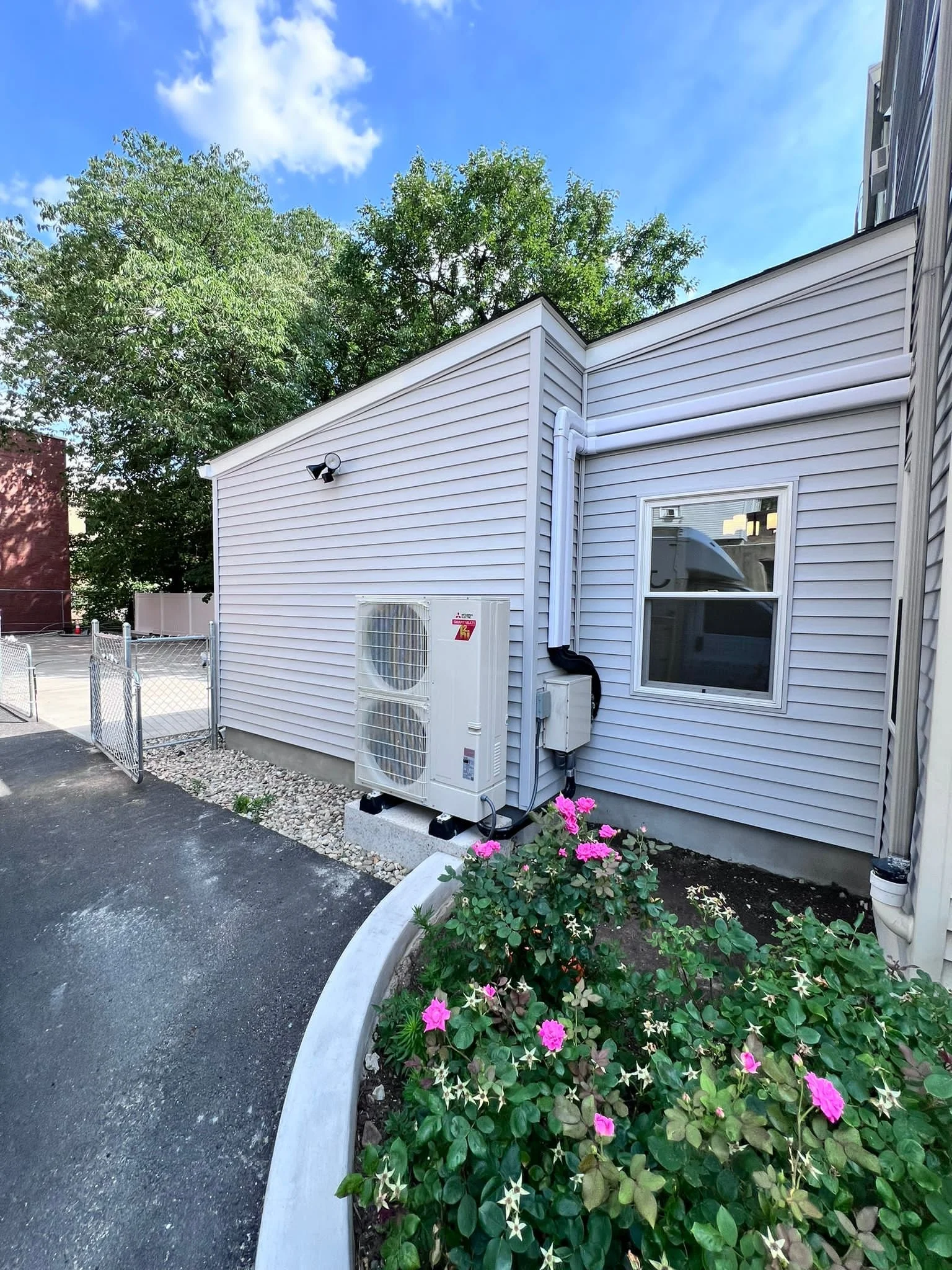 Side exterior view of new addition