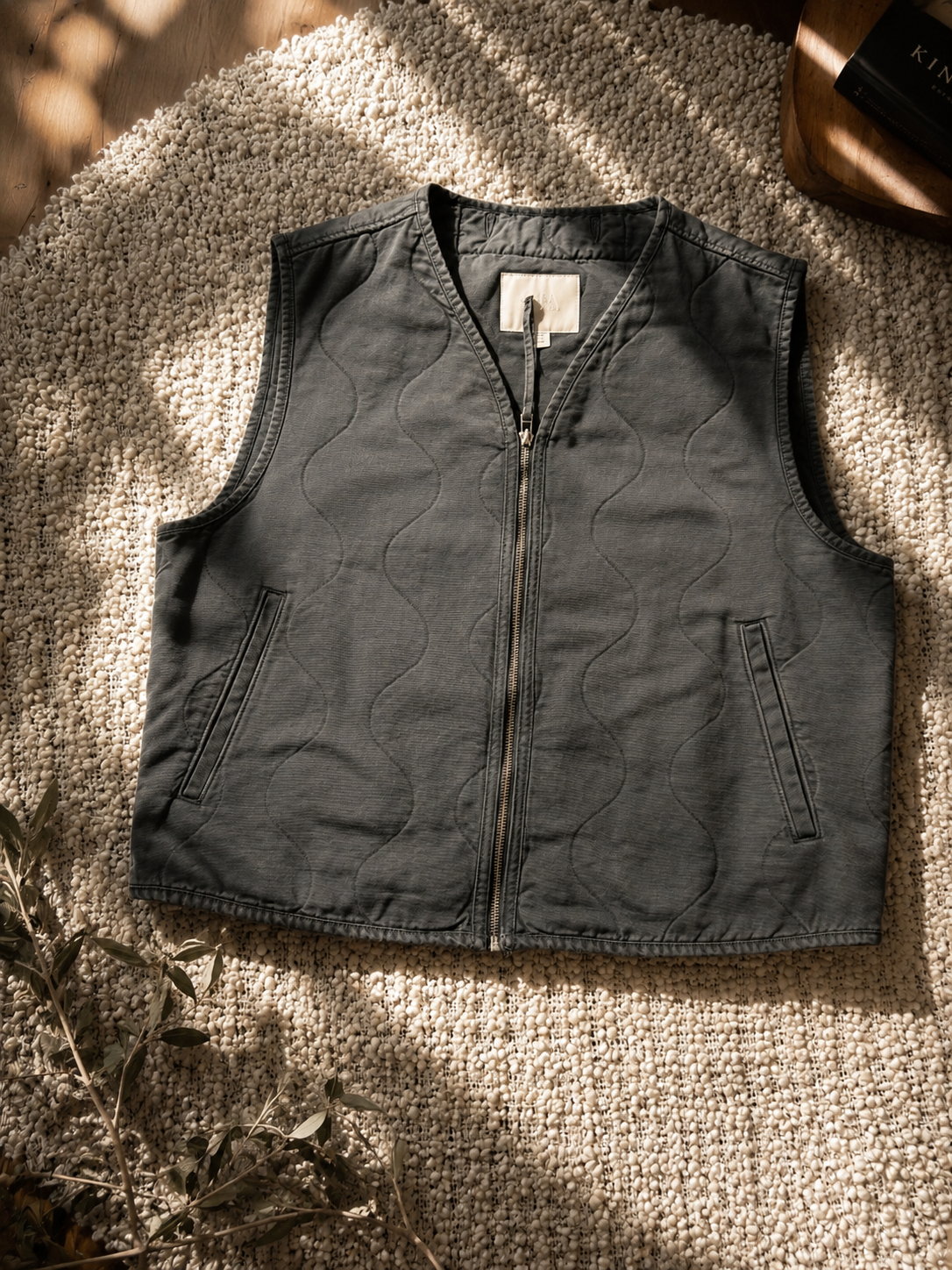 ZARA WASHED TOPSTITCHED VEST