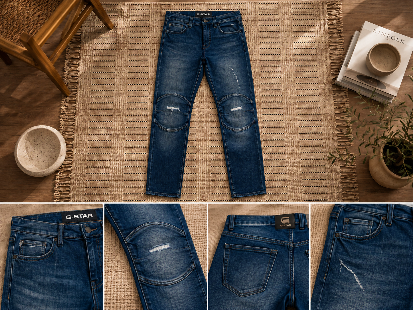 G-STAR 3D ZIP KNEE SKINNY JEANS