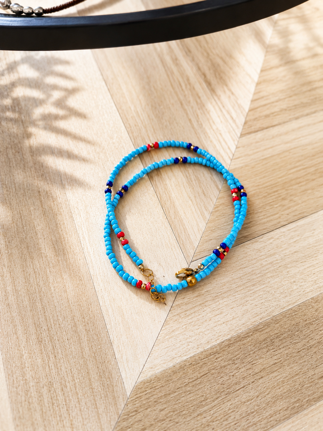 Vintage Turquoise, Red and Blue Glass Beads