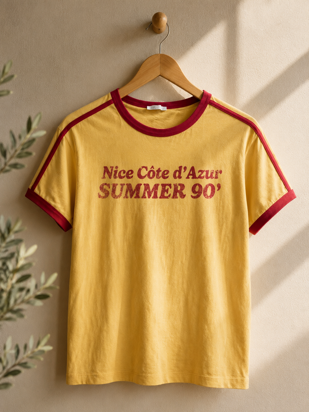 Zara CONTRAST RIB TEXT T-SHIRT