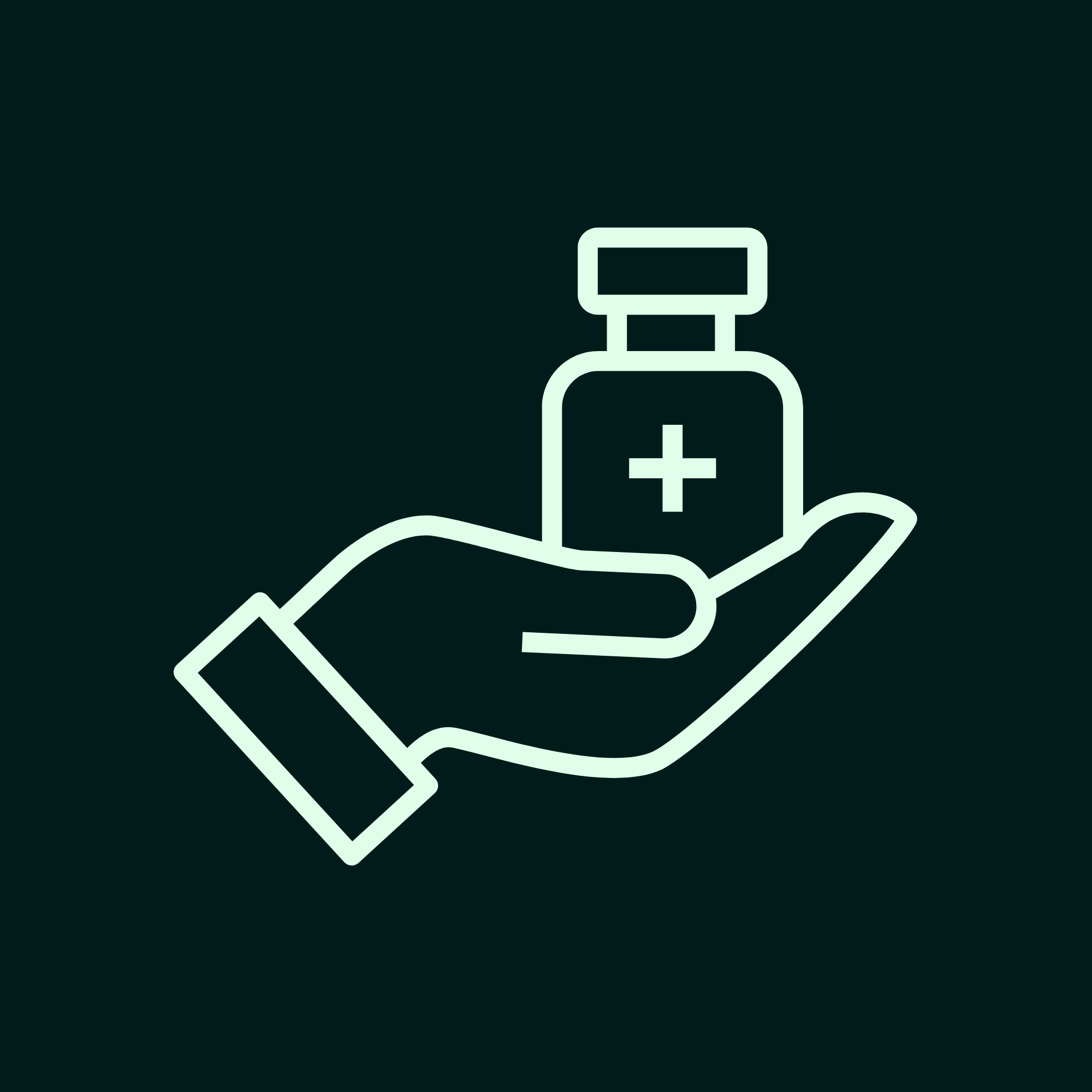 Simplified icon of a medical professional holding a clipboard with a cross symbol.