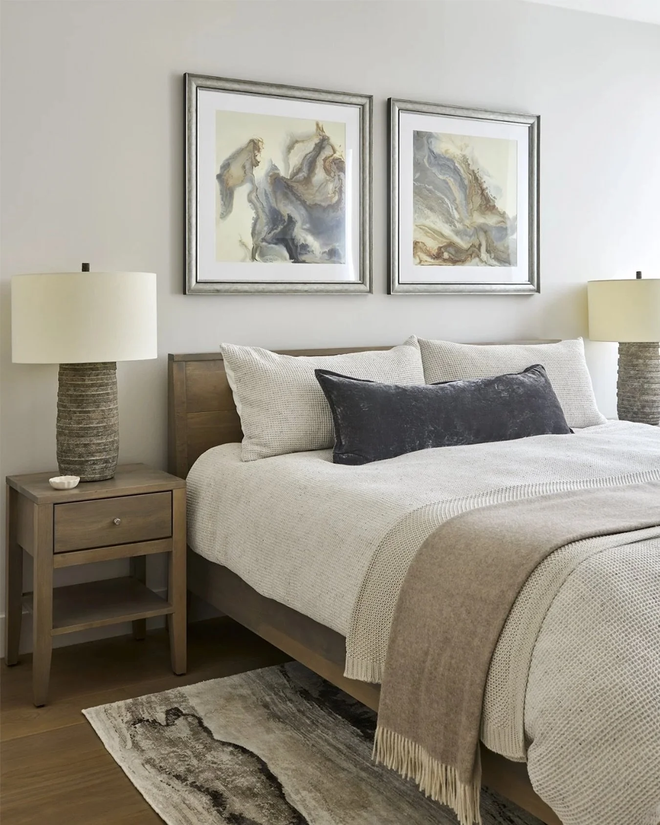You can never go wrong with neutrals. 🤍

This bedroom is a peaceful retreat layered with soft textures, subtle patterns, and timeless details that create a dreamy escape in our client&rsquo;s home. 

Design: @hco_interiors
Photo: @mcbecks_pix