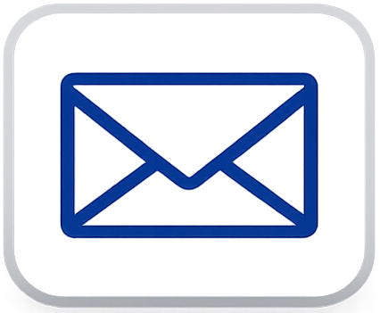 Email icon with a blue envelope symbol. Click to email.