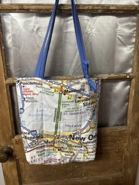 Quilted New Orleans Map tote