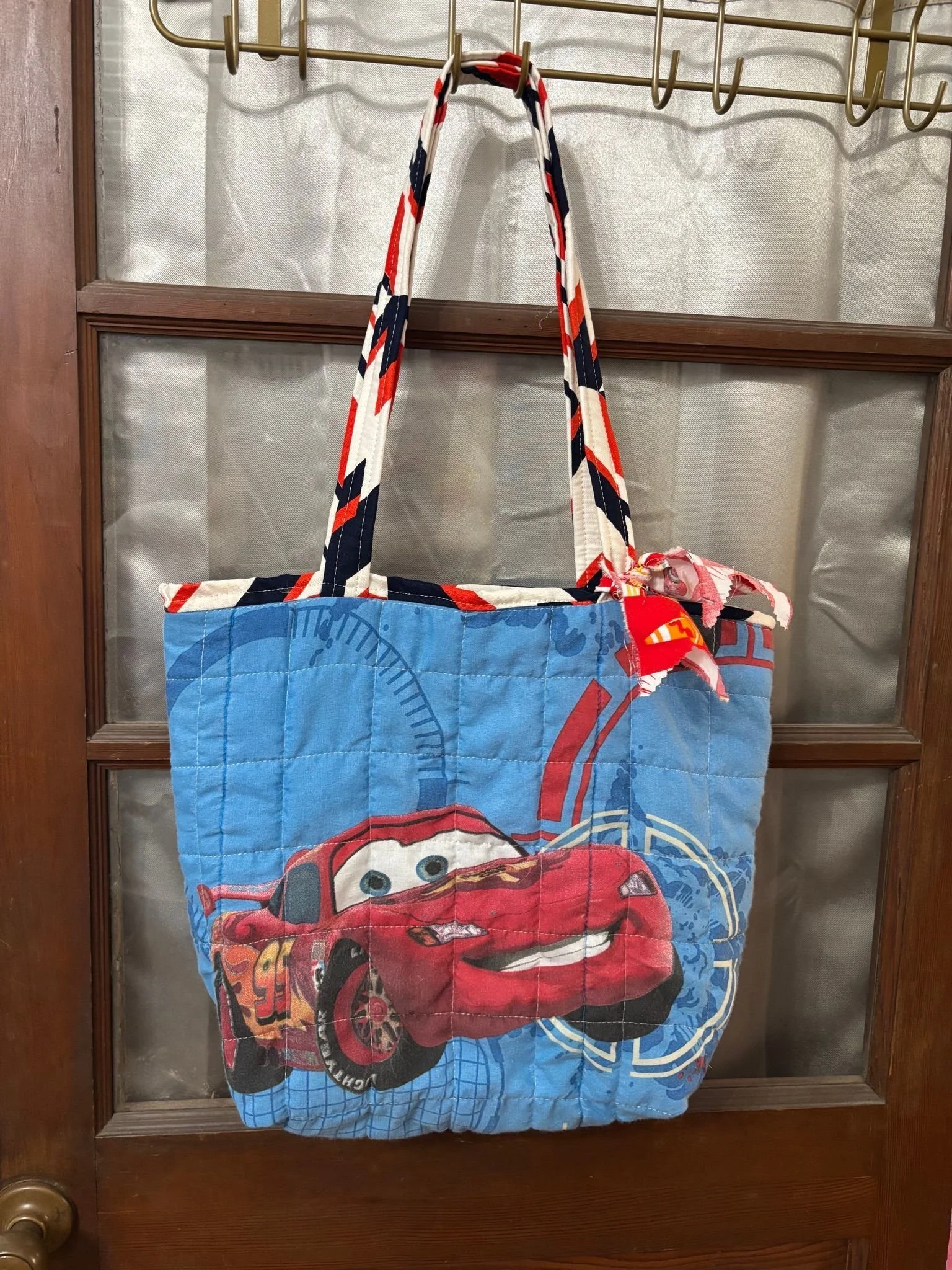 Quilted Tote Bag, Lightening McQueen