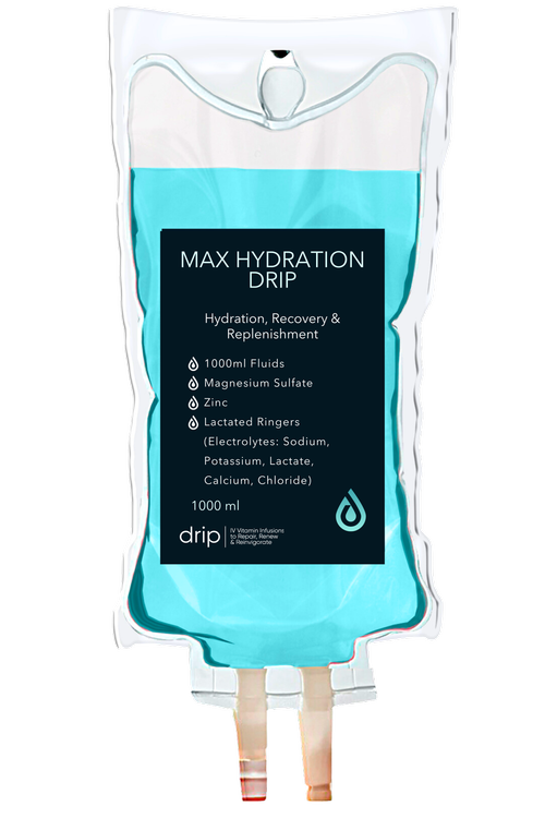 Max Hydration IV drip bag