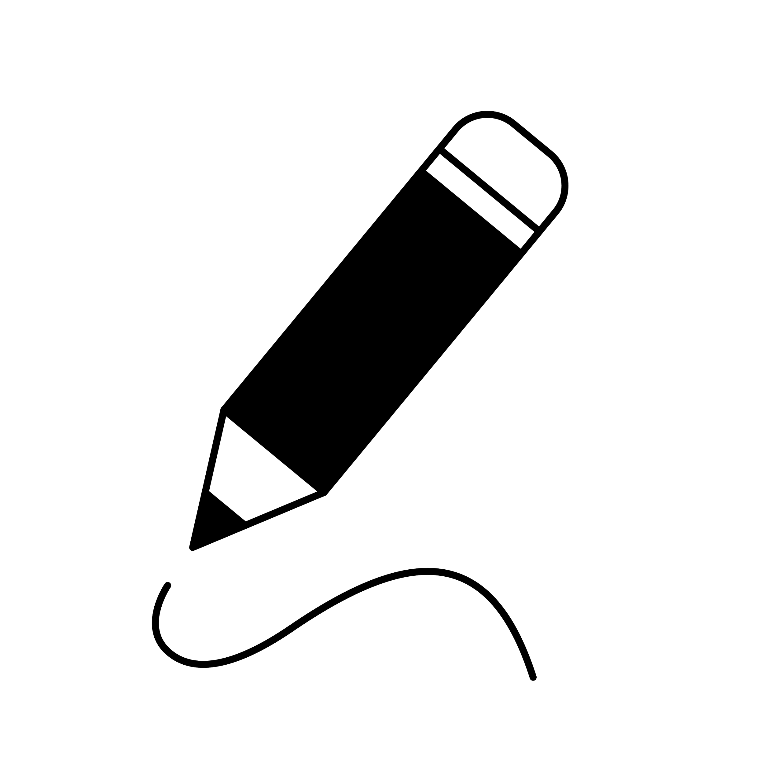 A black and white illustration of a glue stick with its cap on, positioned at an angle, with a circular background behind it.