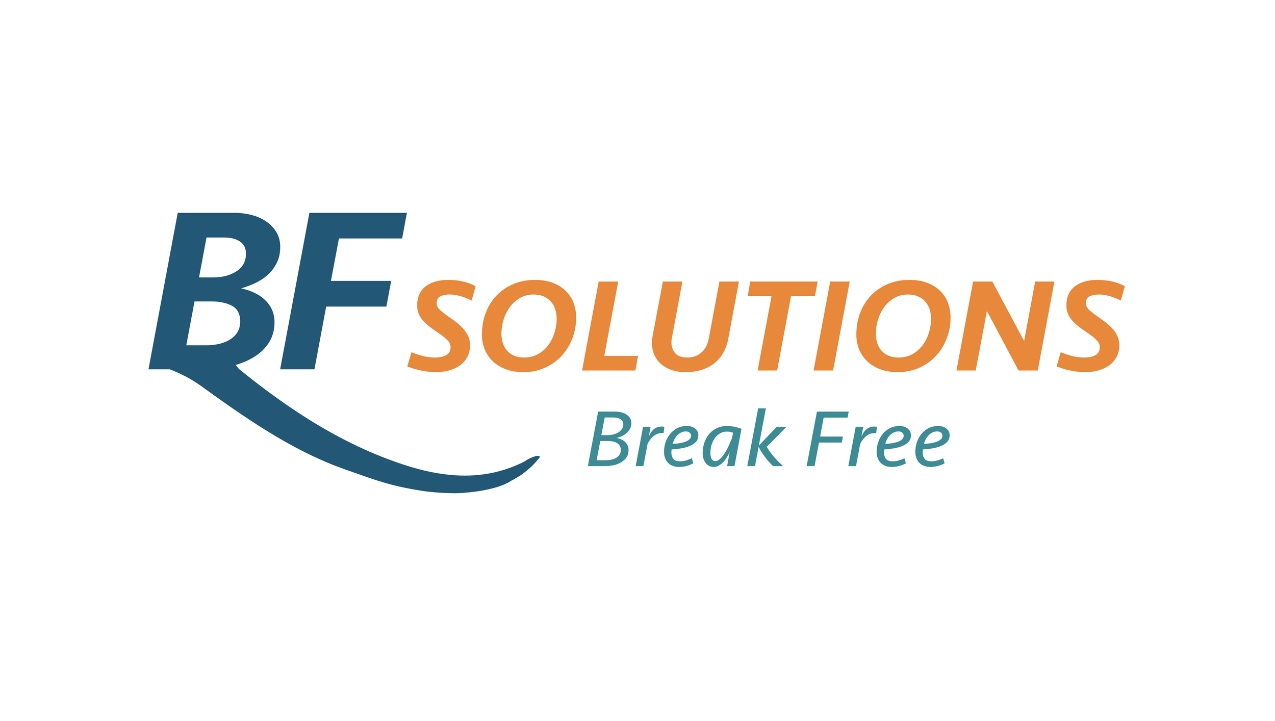 Logo for BE Solutions with the tagline 'Break Free' beneath it.