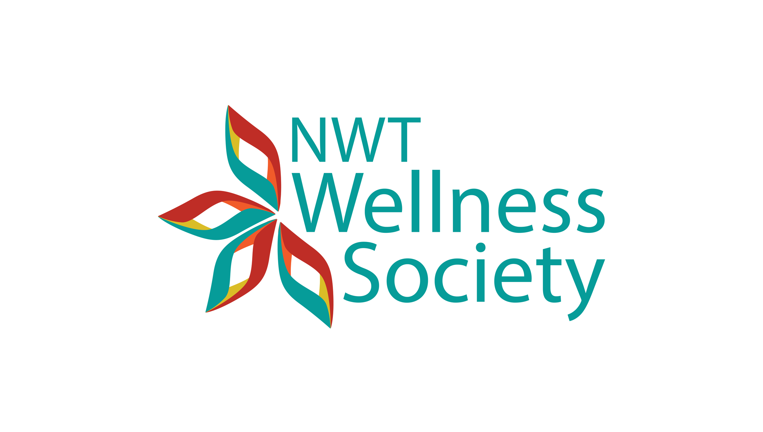 Logo of NWT Wellness Society featuring a colorful butterfly with red, teal, yellow, and orange wings and the society's name in teal text