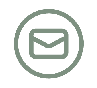Email icon with an envelope inside a circle.