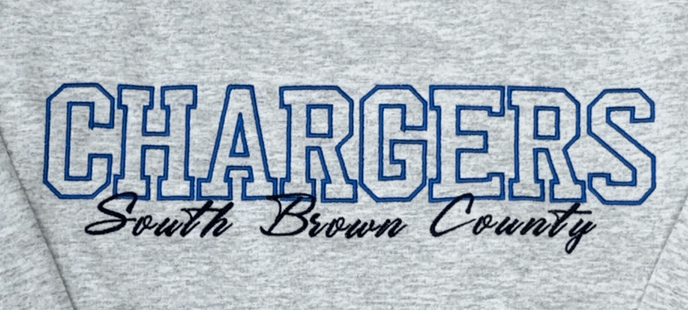 Adult Comfort Color Crewneck - CHARGERS South Brown County