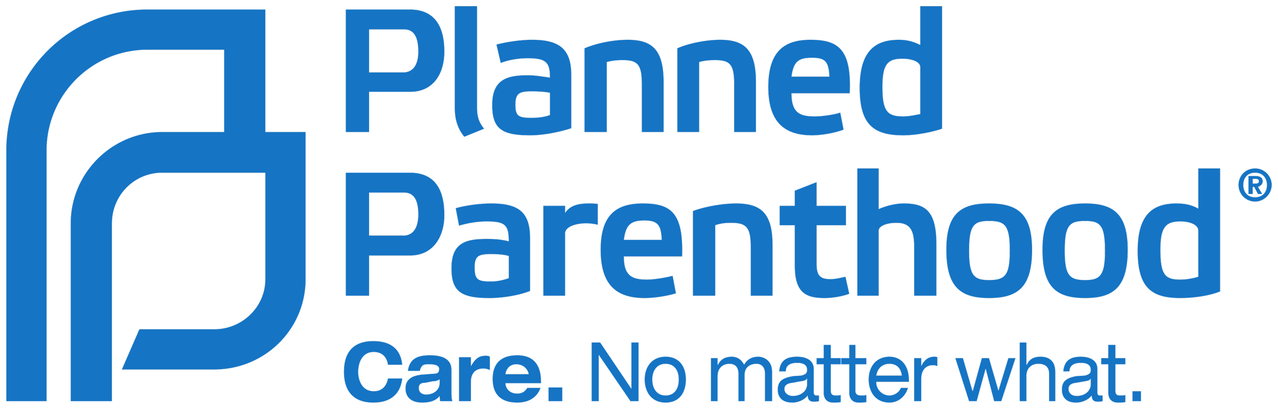 Planned Parenthood logo in blue with the tagline "Care. No matter what."