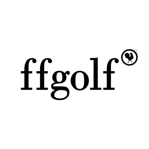 Logo with the text 'ffgolf' and a globe symbol in the top right corner.