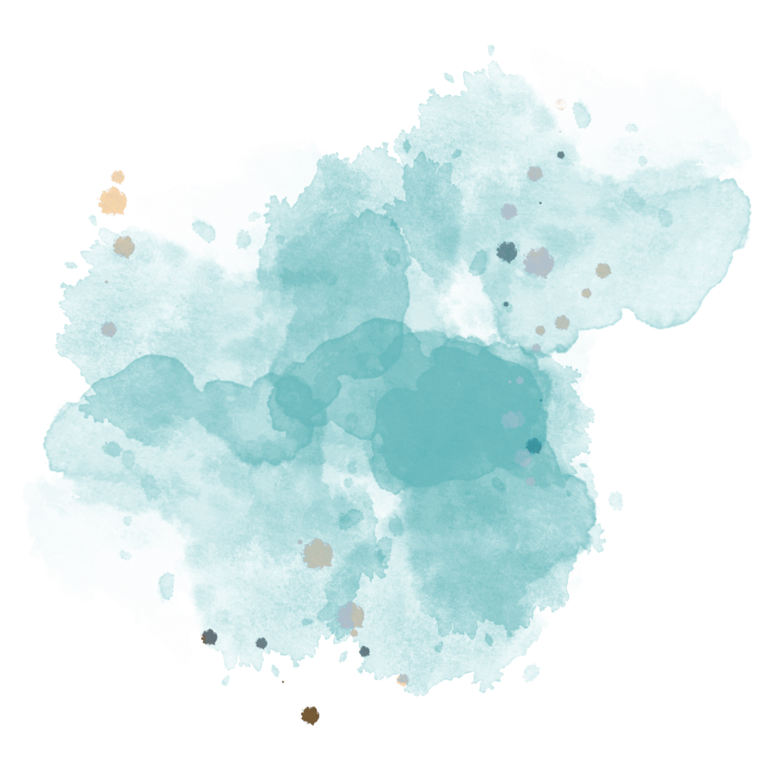 Abstract watercolor splash with shades of blue, featuring scattered paint splatters and dots in opposing colors representing how we become scattered in life and show up when we begin working with a counselor and therapist.