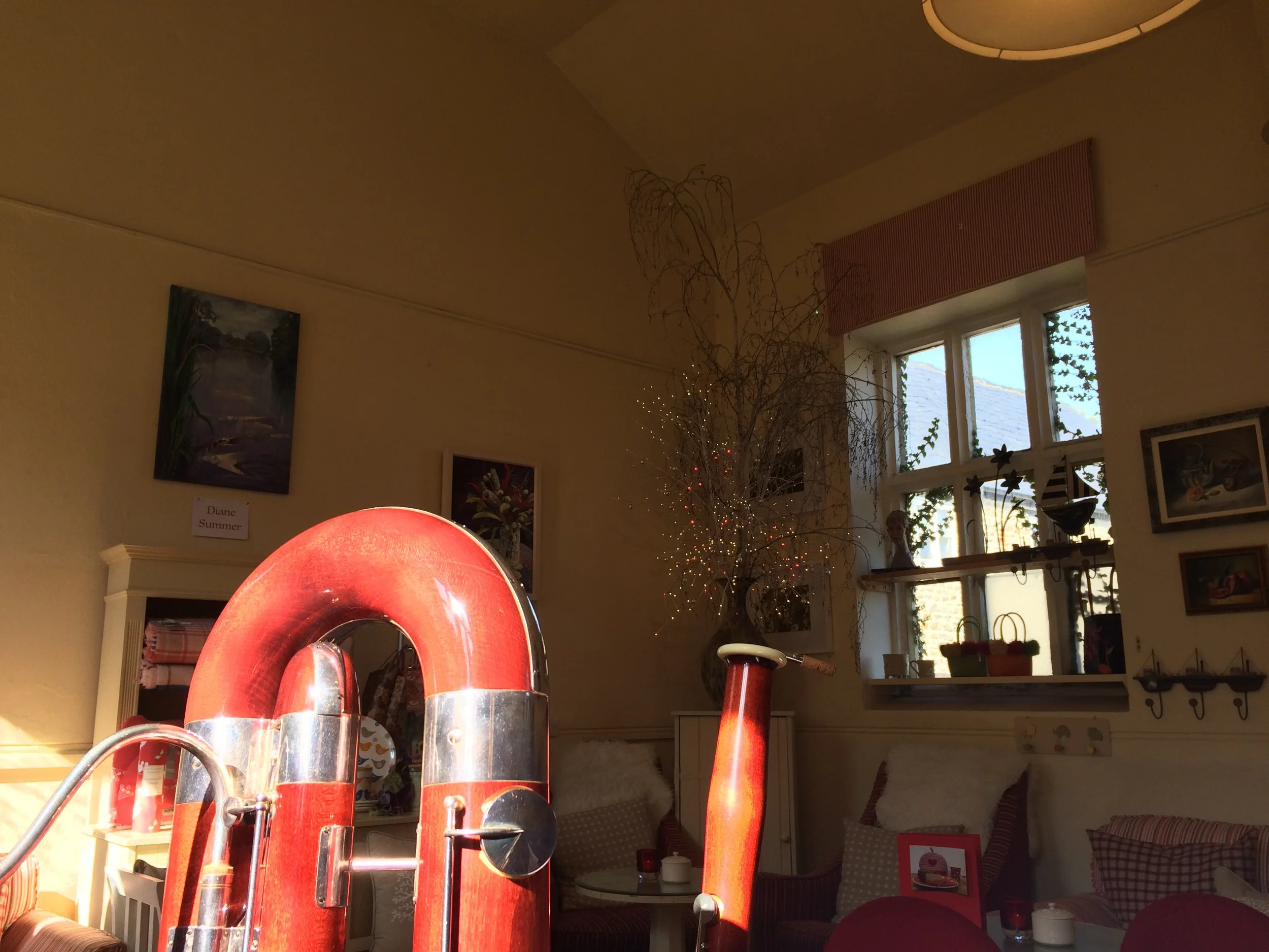 Bassoons in a tea room in the afternoon sunlight